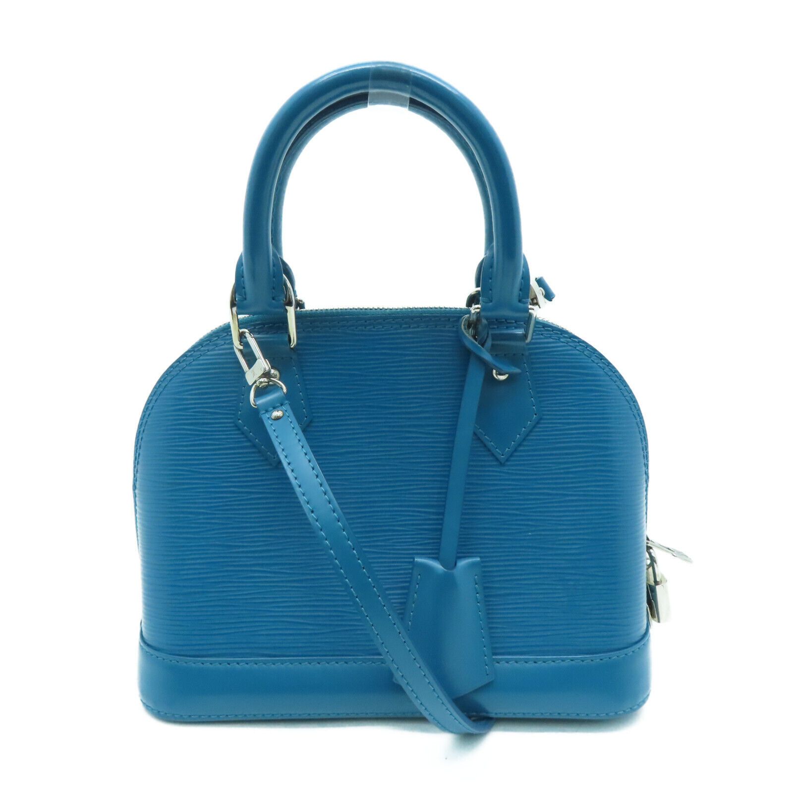 Louis Vuitton Alma BB Satchel Shoulder Handbag Epi Blue