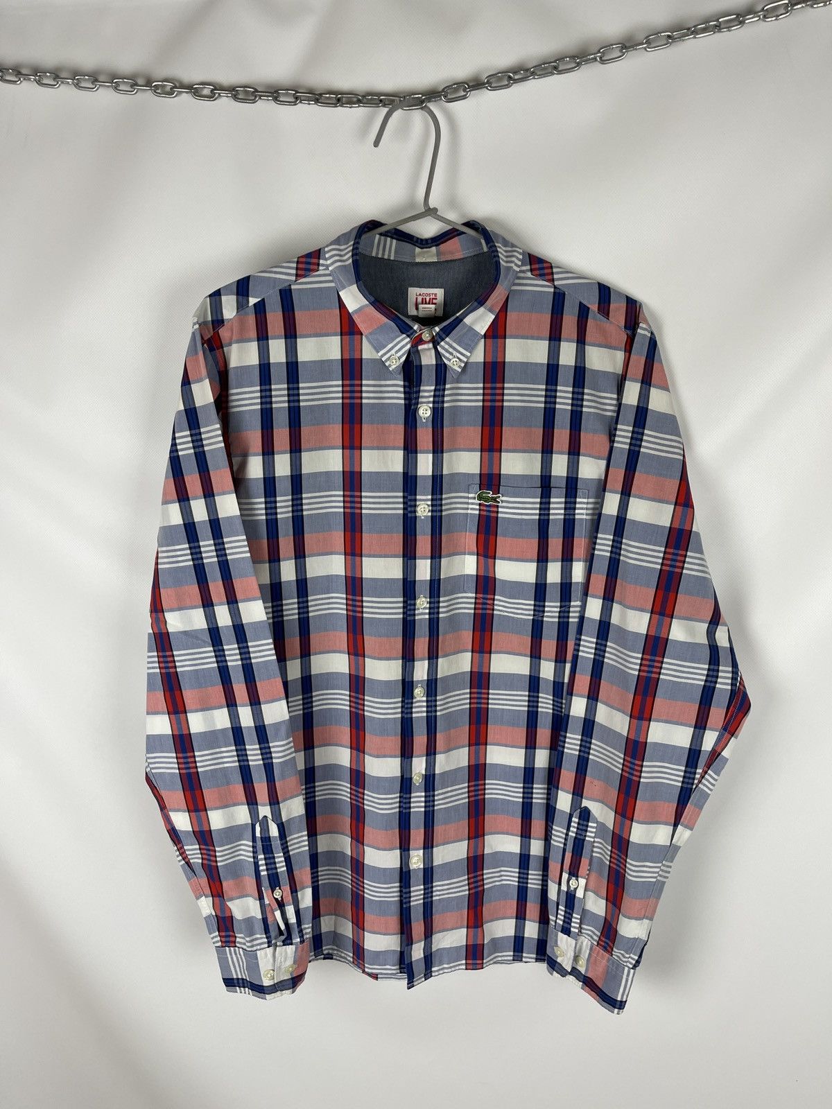 Flannel Lacoste L!ve checkered flannel button up shirt size 41 Size US M / EU 48-50 / 2 - 8 Thumbnail