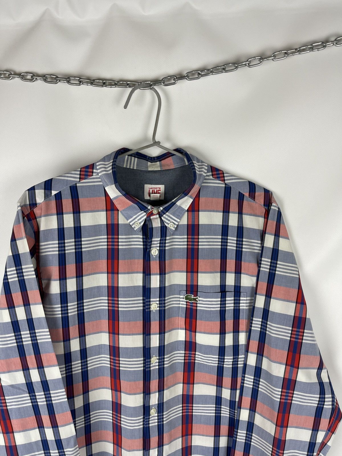 Flannel Lacoste L!ve checkered flannel button up shirt size 41 Size US M / EU 48-50 / 2 - 9 Thumbnail