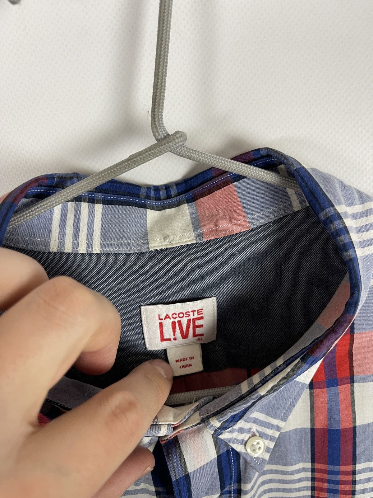 Flannel Lacoste L!ve checkered flannel button up shirt size 41 Size US M / EU 48-50 / 2 - 10 Thumbnail