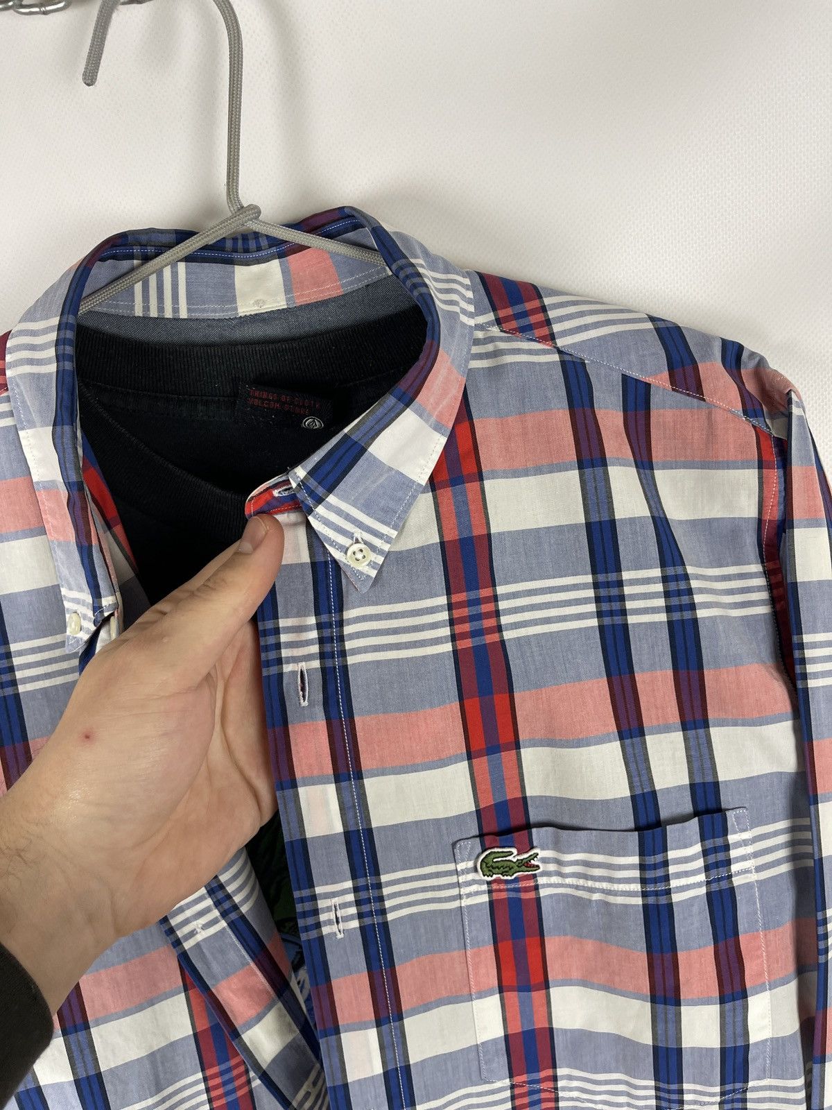 Flannel Lacoste L!ve checkered flannel button up shirt size 41 Size US M / EU 48-50 / 2 - 7 Thumbnail
