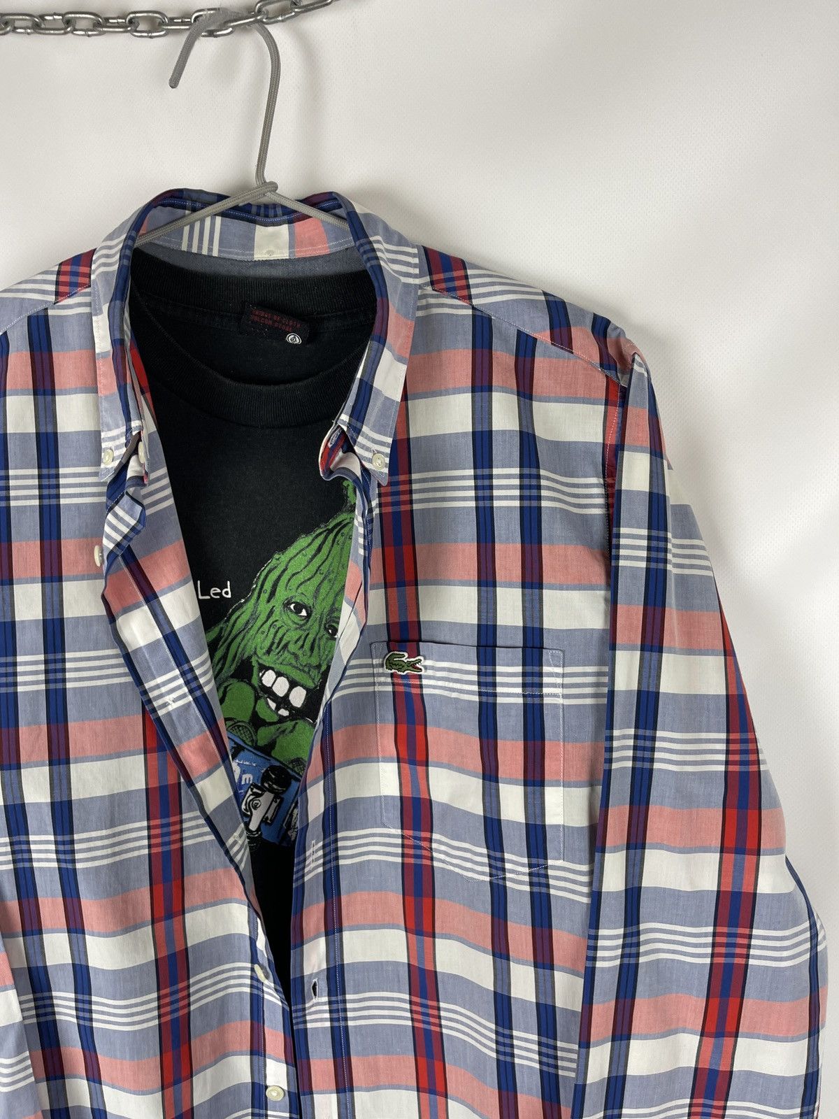 Flannel Lacoste L!ve checkered flannel button up shirt size 41 Size US M / EU 48-50 / 2 - 5 Thumbnail