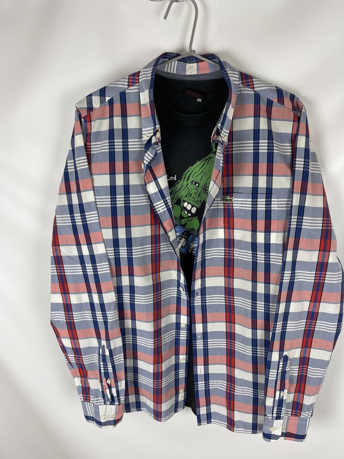 Flannel Lacoste L!ve checkered flannel button up shirt size 41 Size US M / EU 48-50 / 2 - 6 Thumbnail