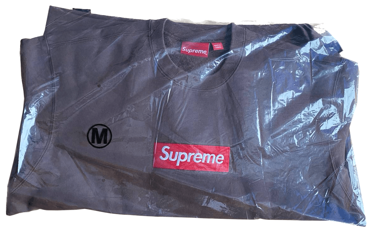 image of Supreme Box Logo Crewneck Brown, Men's (Size Medium)