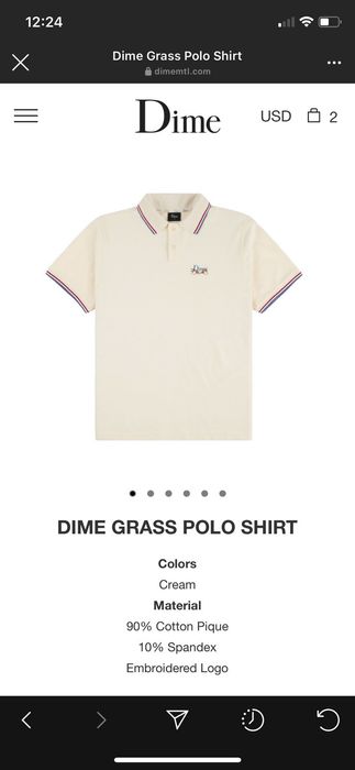 喜ばれる誕生日プレゼント dime grass polo shirt s size ポロシャツ