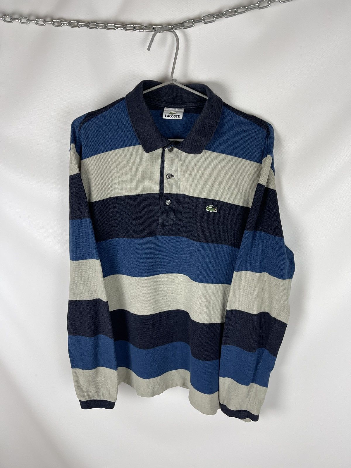 Lacoste Lacoste vintage striped rugby polo long sleeve shirt Size US L / EU 52-54 / 3 - 4 Thumbnail