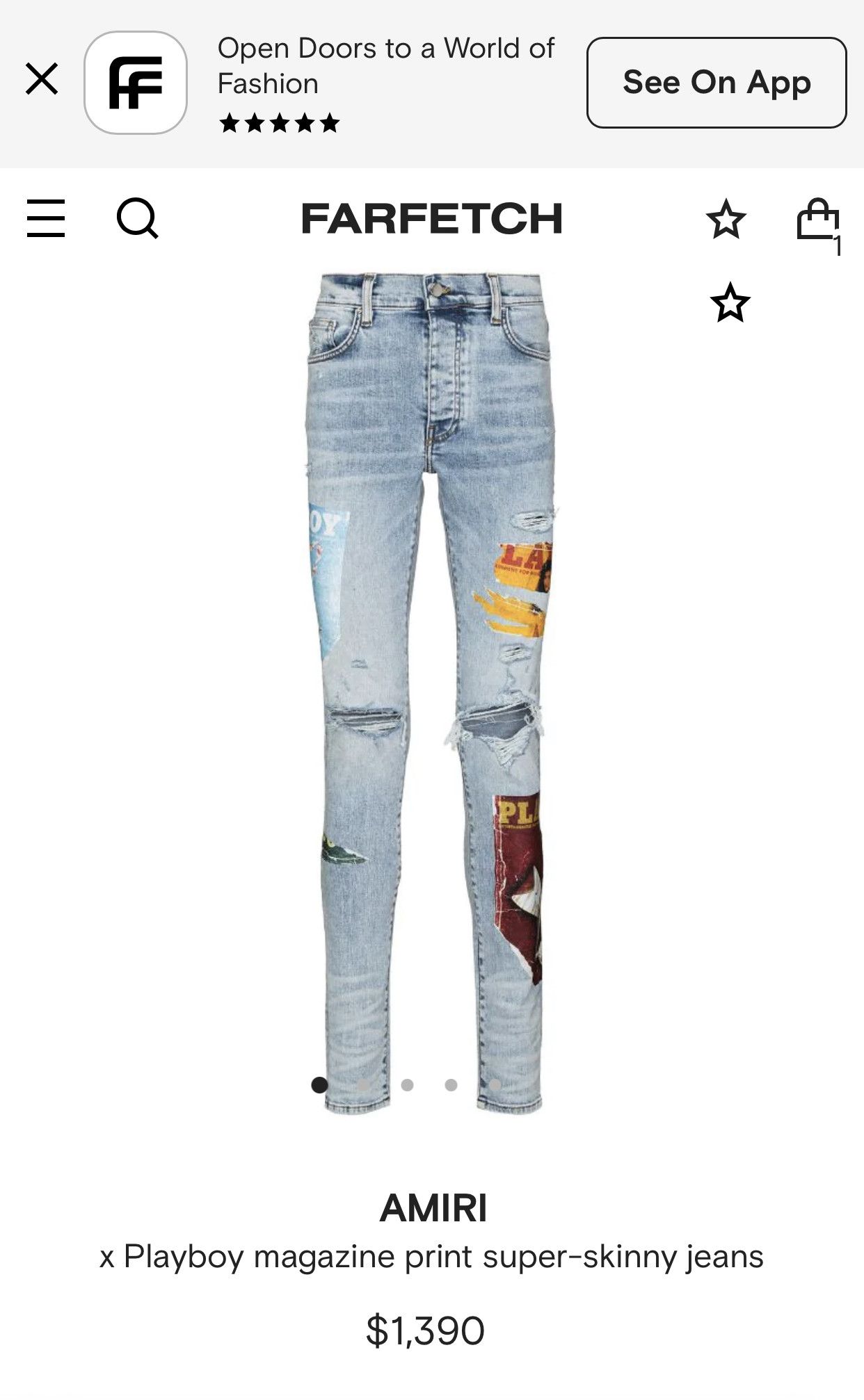 Amiri Amiri playboy jeans Size US 33 - 14 Thumbnail