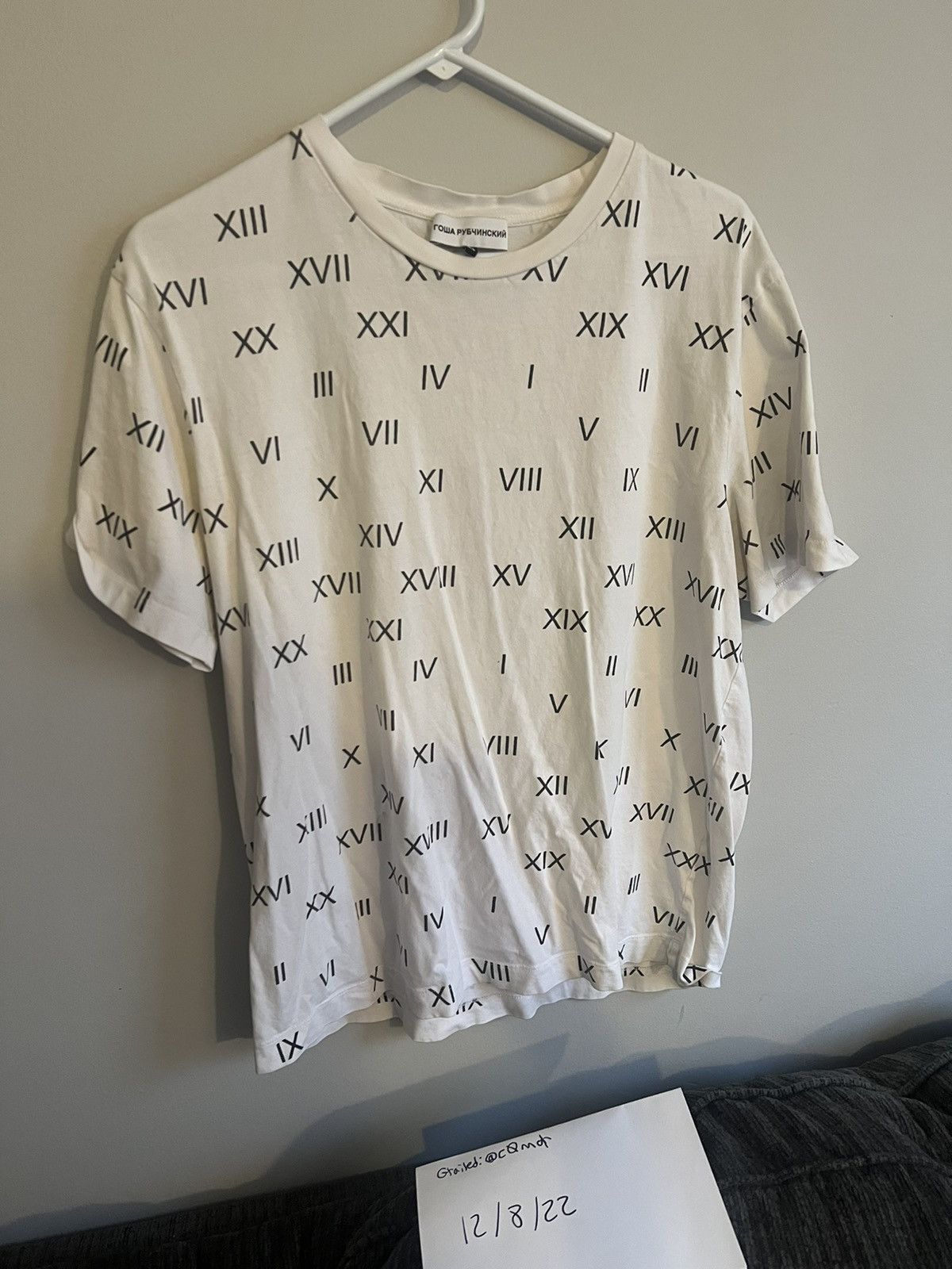 Gosha Rubchinskiy Roman Numerals Tee White