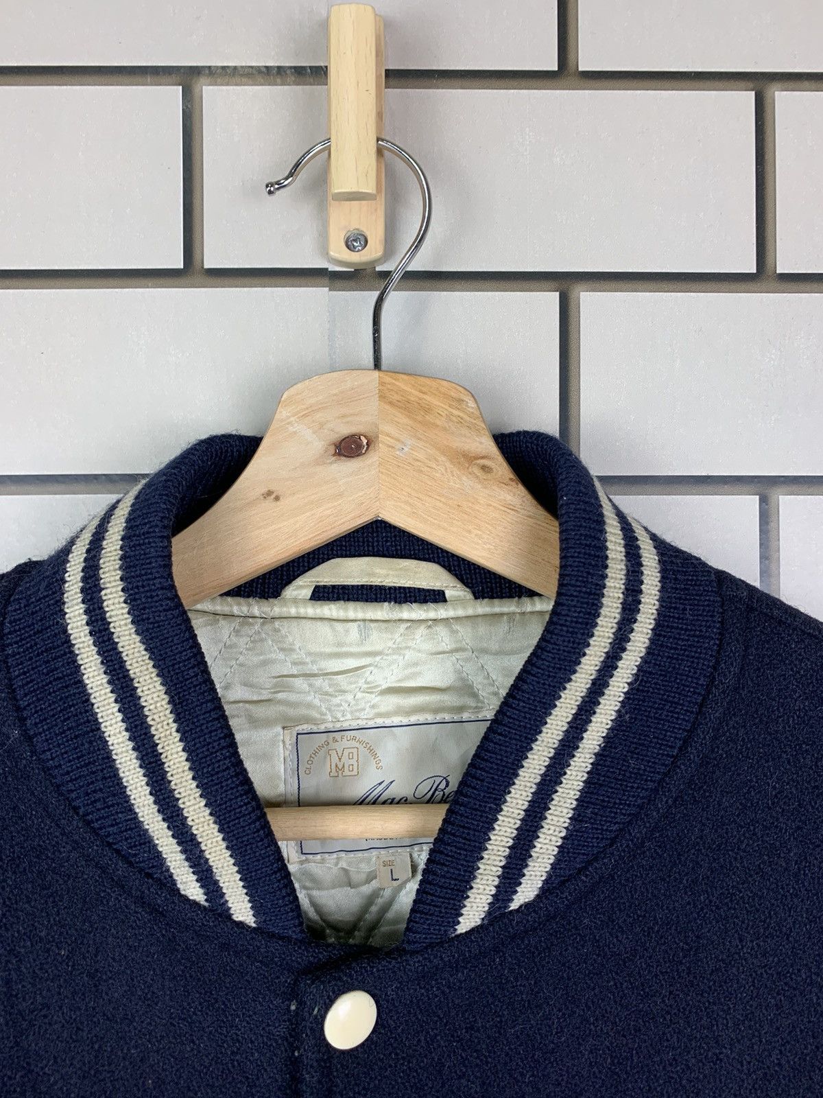 Macbeth × Vintage Vintage 90s MacBeth Leather Varsity Jacket Size US L / EU 52-54 / 3 - 8 Thumbnail