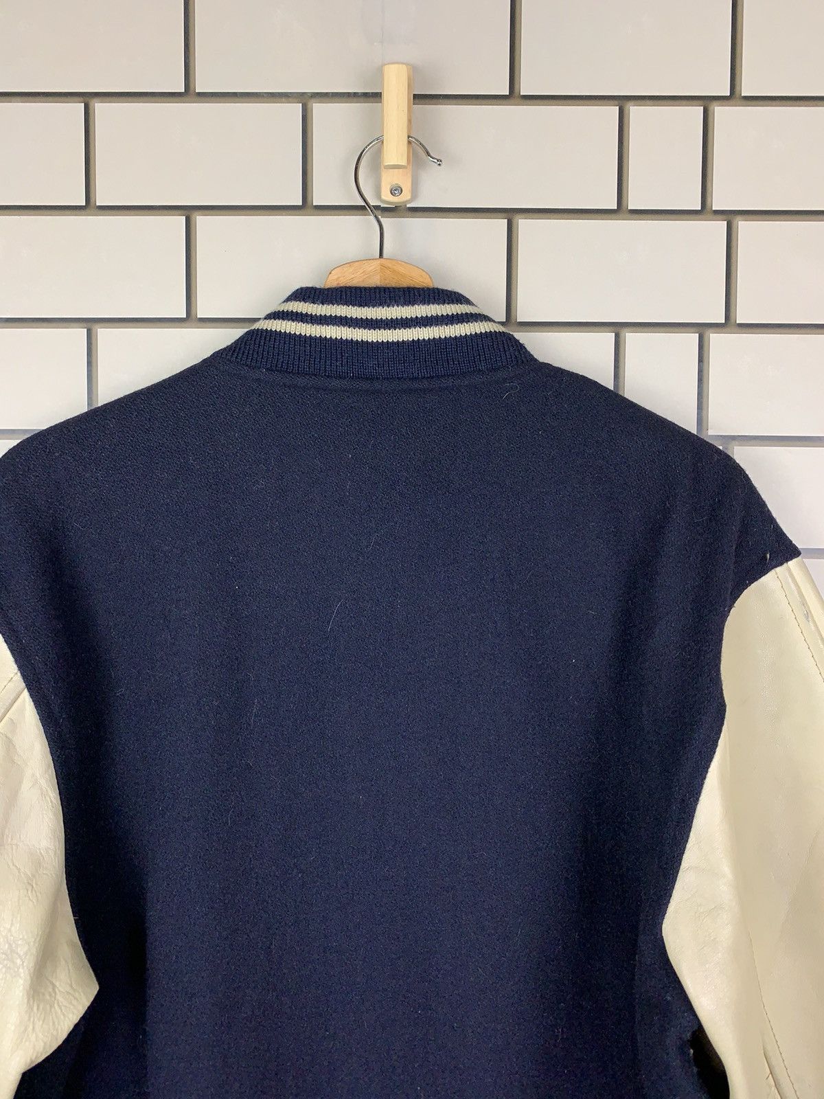 Macbeth × Vintage Vintage 90s MacBeth Leather Varsity Jacket Size US L / EU 52-54 / 3 - 13 Thumbnail
