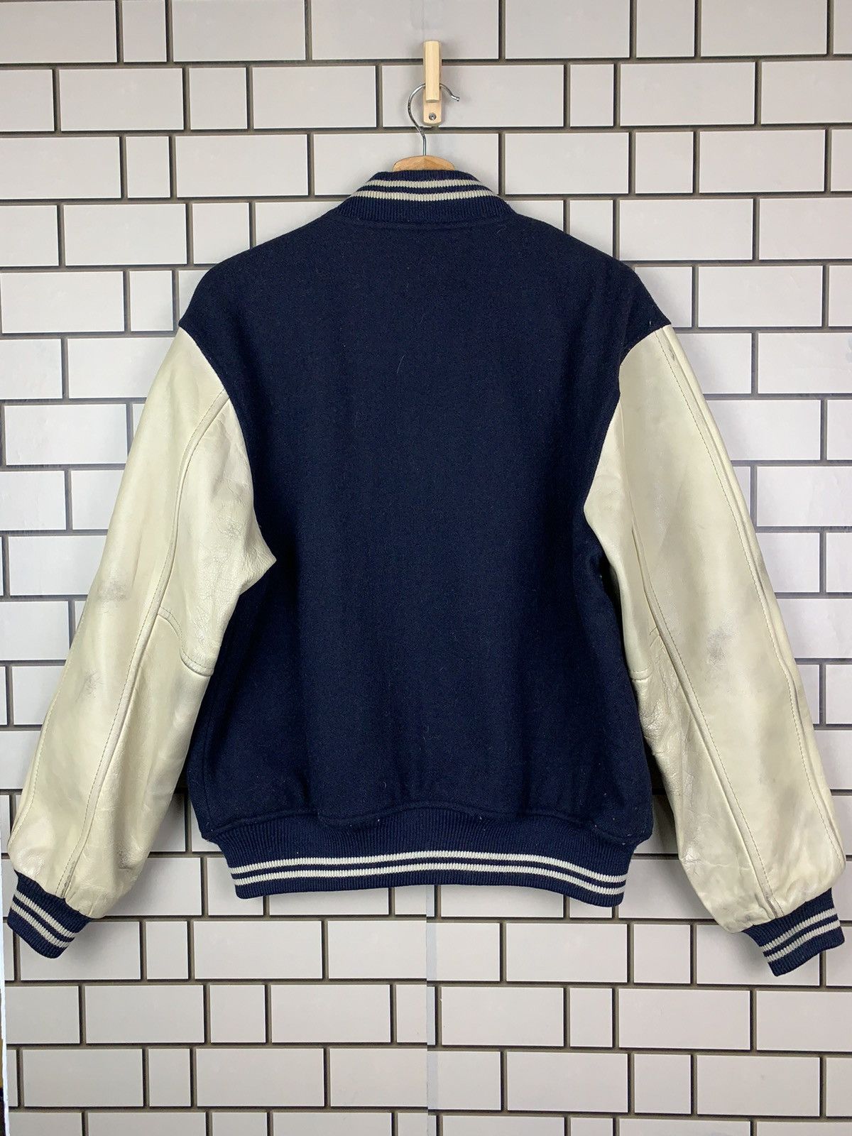 Macbeth × Vintage Vintage 90s MacBeth Leather Varsity Jacket Size US L / EU 52-54 / 3 - 10 Thumbnail