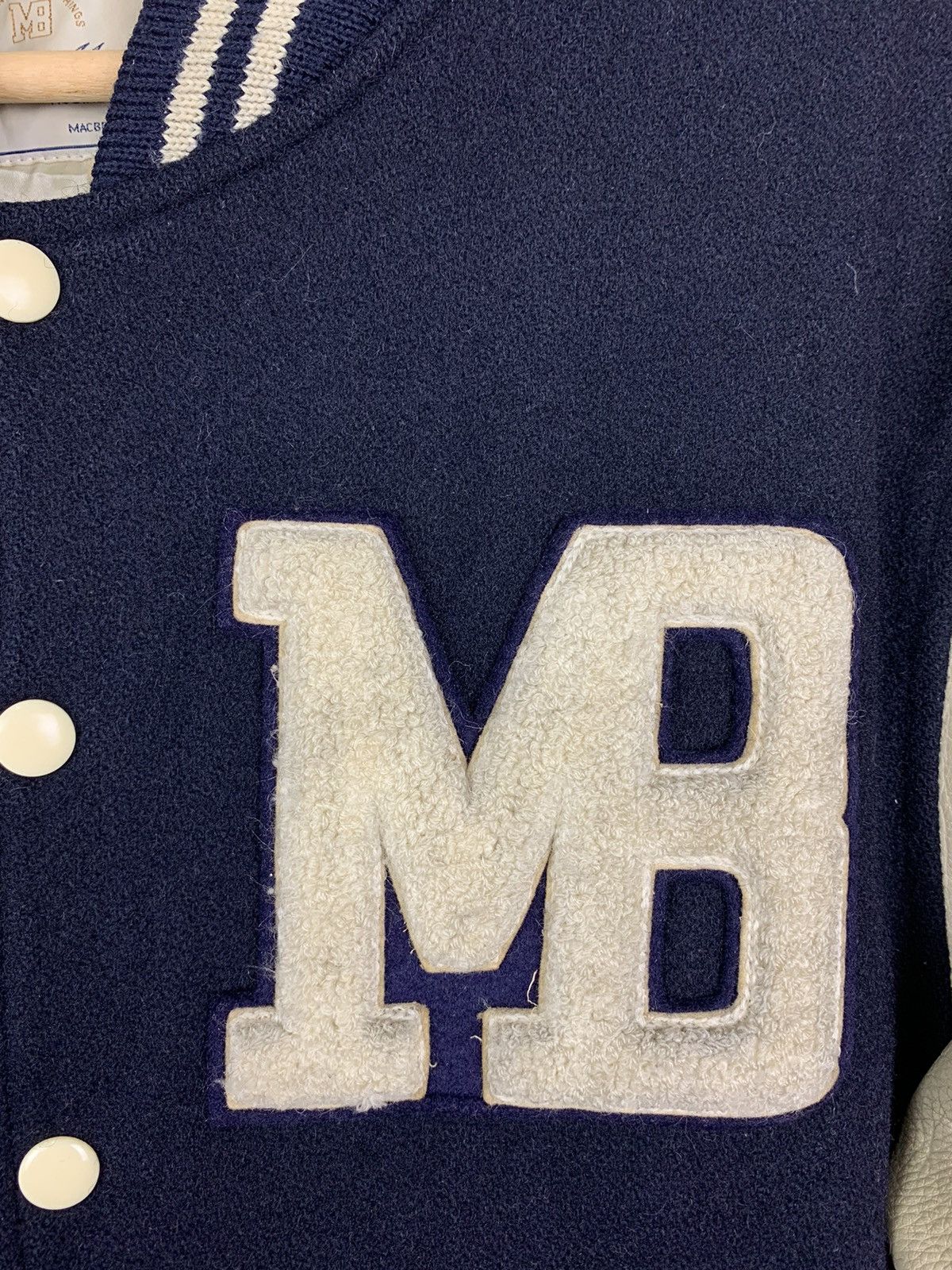 Macbeth × Vintage Vintage 90s MacBeth Leather Varsity Jacket Size US L / EU 52-54 / 3 - 7 Thumbnail