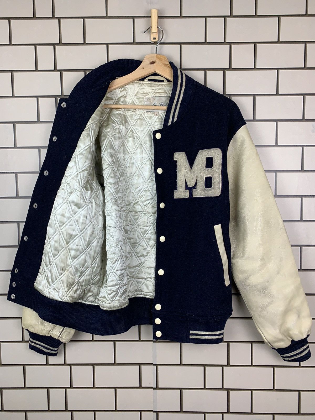 Macbeth × Vintage Vintage 90s MacBeth Leather Varsity Jacket Size US L / EU 52-54 / 3 - 16 Thumbnail