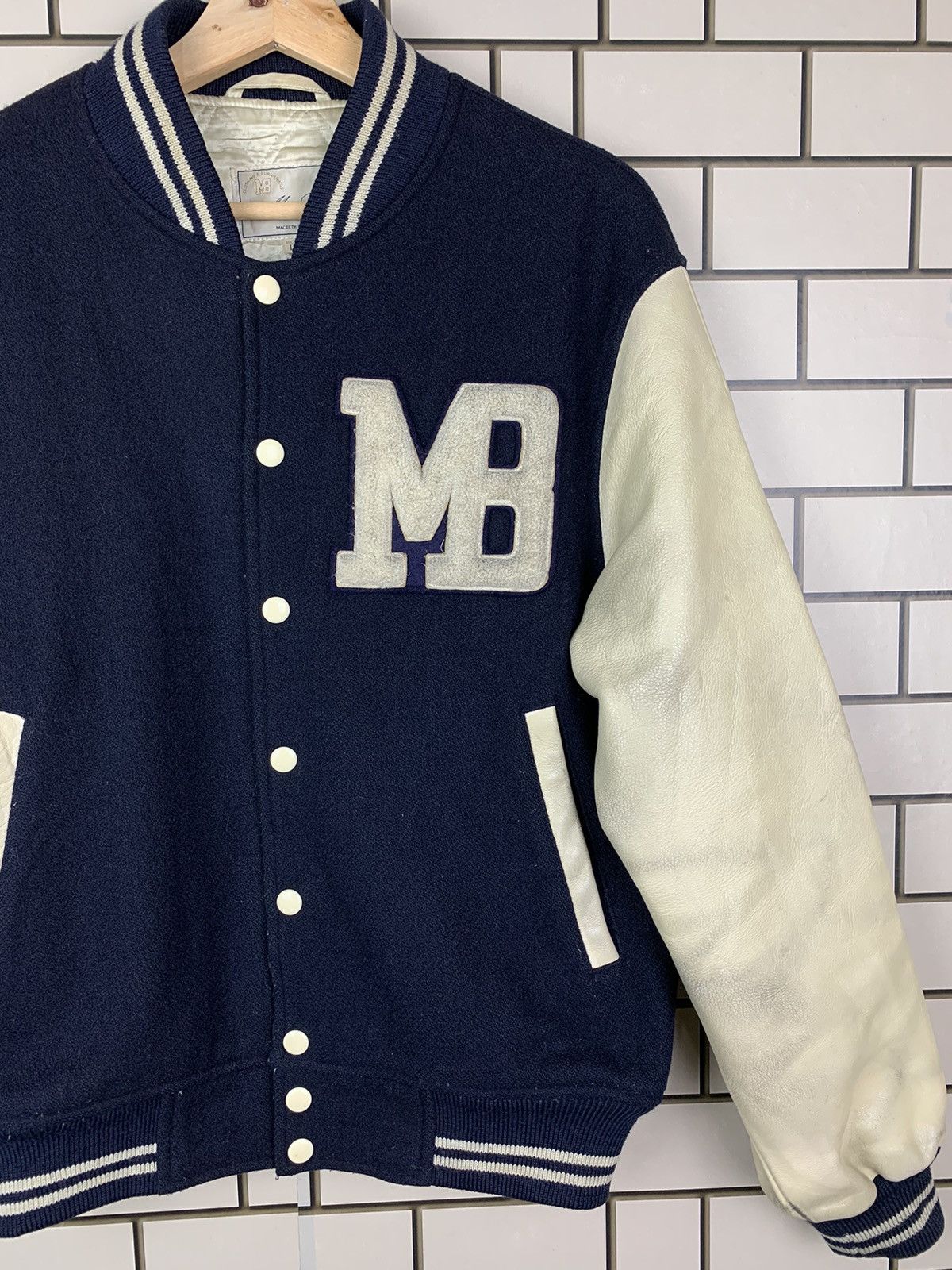 Macbeth × Vintage Vintage 90s MacBeth Leather Varsity Jacket Size US L / EU 52-54 / 3 - 5 Thumbnail