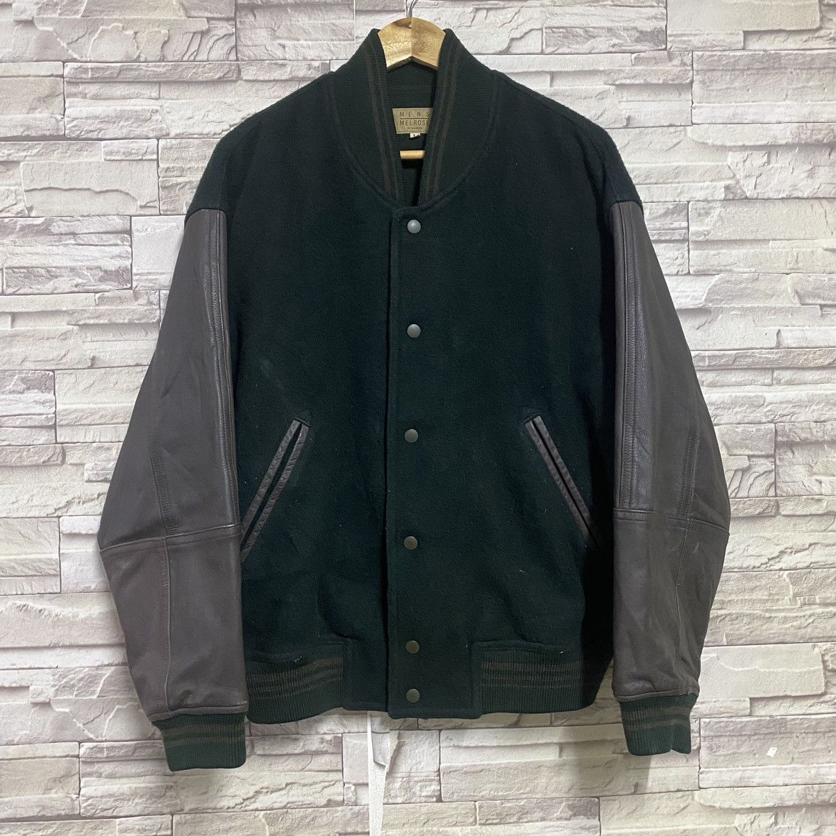 Japanese Brand Vintage 80s MENS MELROSE Varsity Leather Jacket Size US L / EU 52-54 / 3 - 3 Thumbnail