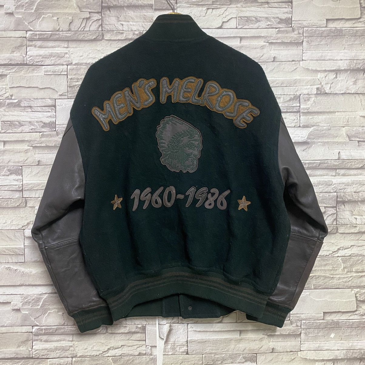Japanese Brand Vintage 80s MENS MELROSE Varsity Leather Jacket Size US L / EU 52-54 / 3 - 8 Thumbnail