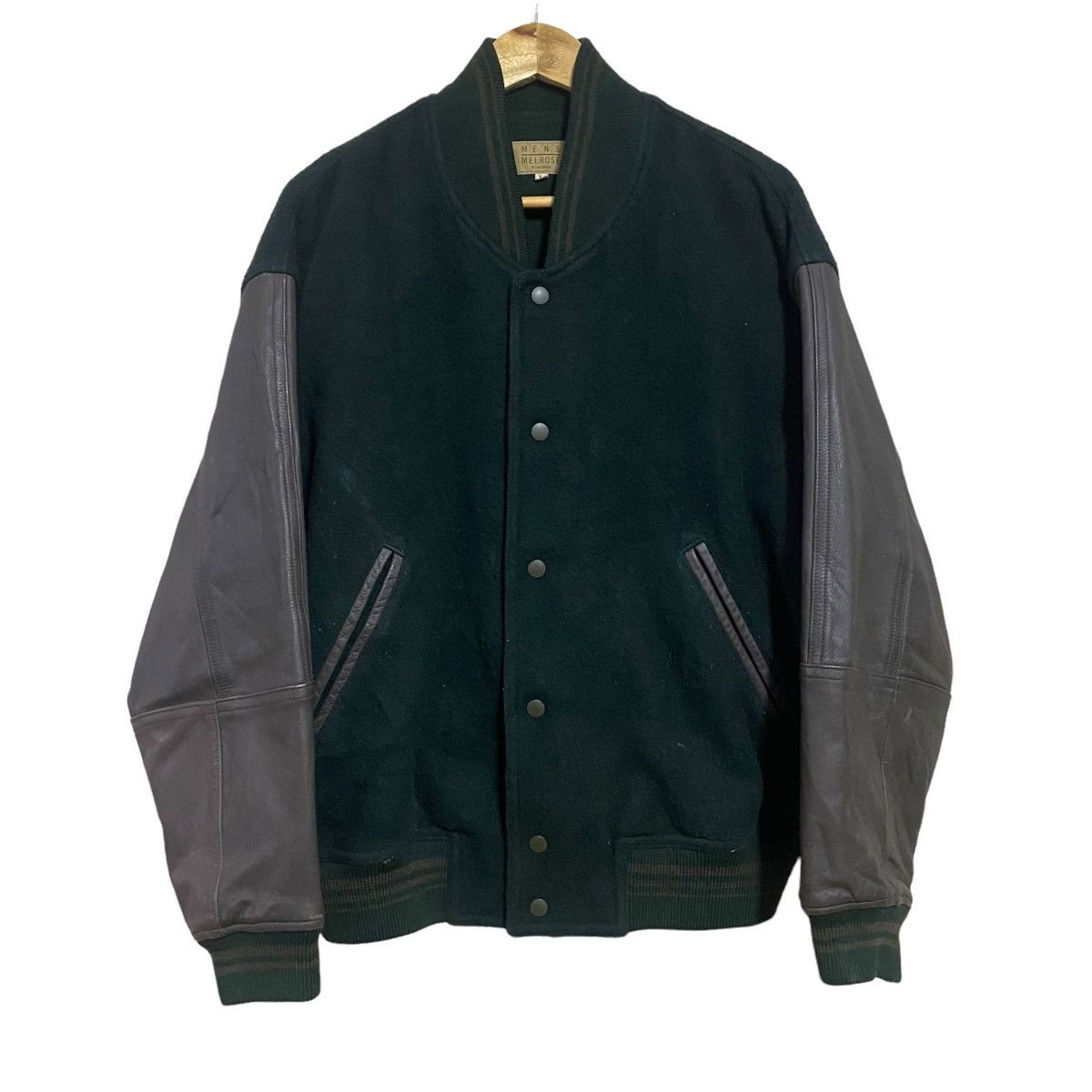 Japanese Brand Vintage 80s MENS MELROSE Varsity Leather Jacket Size US L / EU 52-54 / 3 - 2 Thumbnail