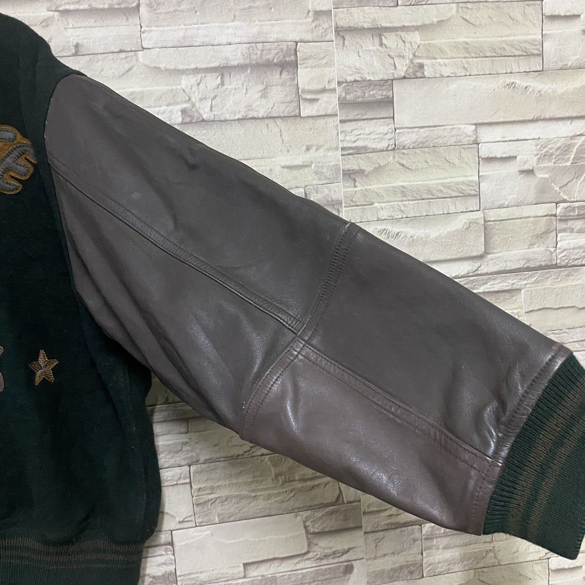 Japanese Brand Vintage 80s MENS MELROSE Varsity Leather Jacket Size US L / EU 52-54 / 3 - 16 Thumbnail
