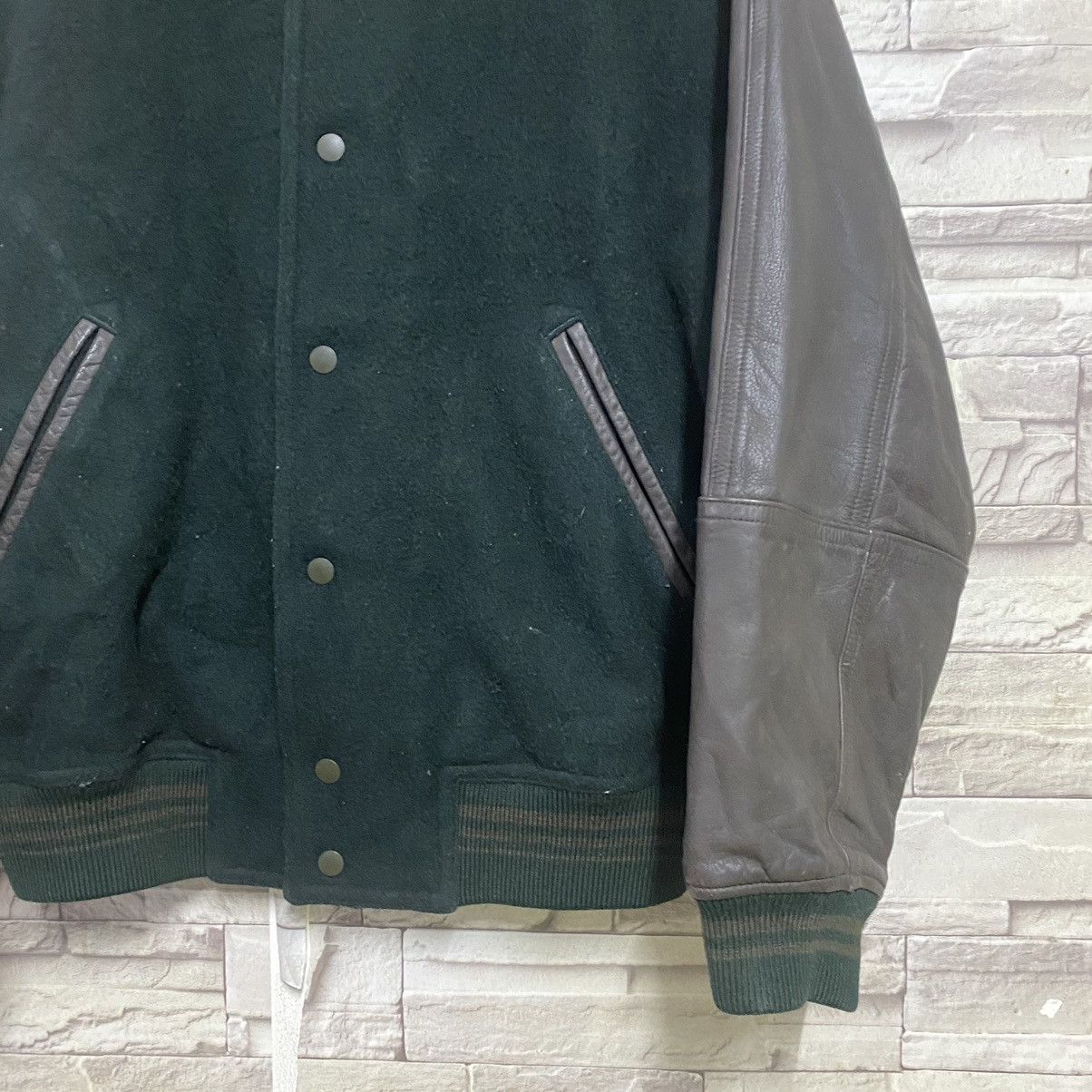 Japanese Brand Vintage 80s MENS MELROSE Varsity Leather Jacket Size US L / EU 52-54 / 3 - 7 Thumbnail
