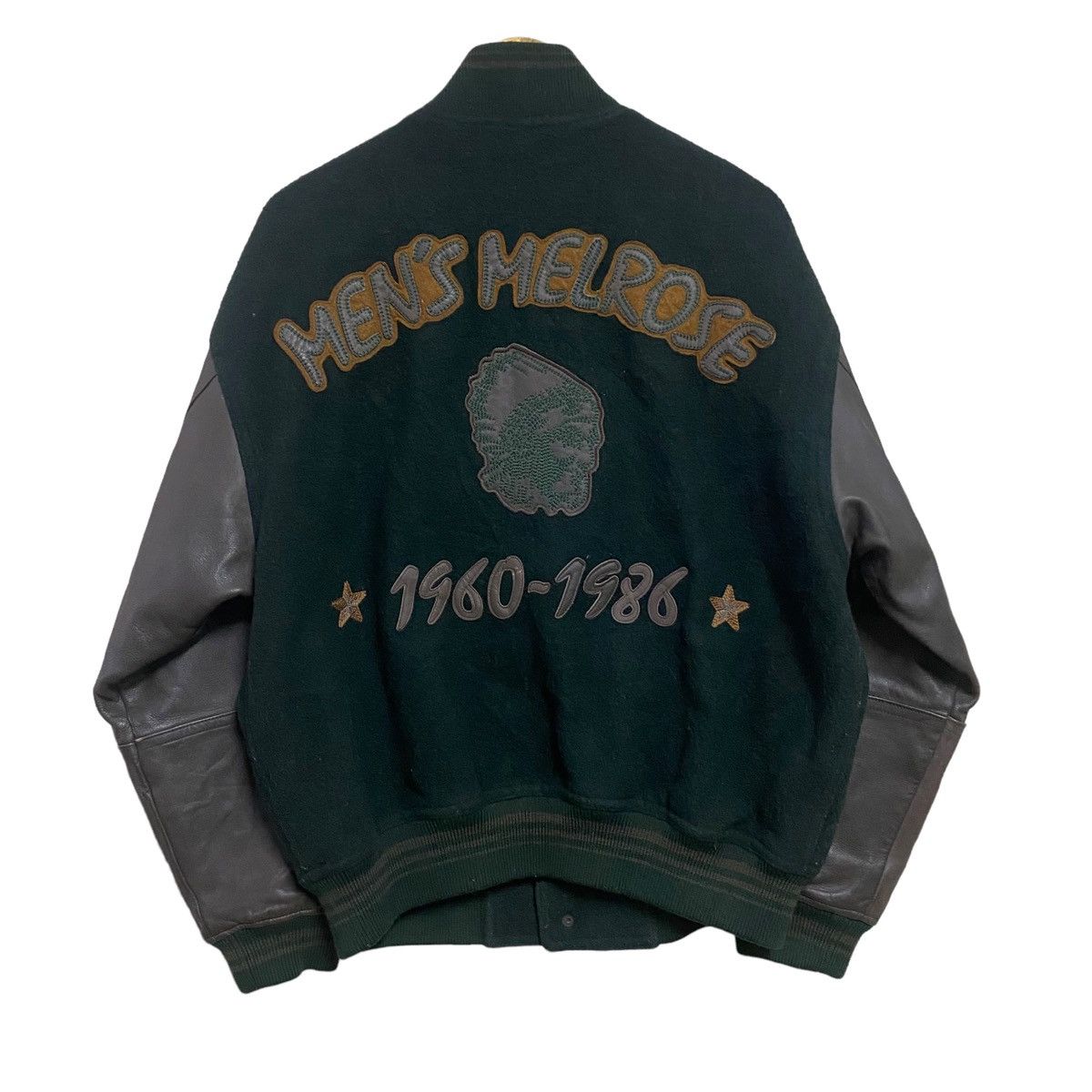 Japanese Brand Vintage 80s MENS MELROSE Varsity Leather Jacket Size US L / EU 52-54 / 3 - 1 Thumbnail