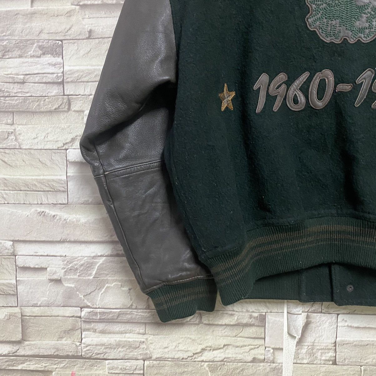 Japanese Brand Vintage 80s MENS MELROSE Varsity Leather Jacket Size US L / EU 52-54 / 3 - 12 Thumbnail