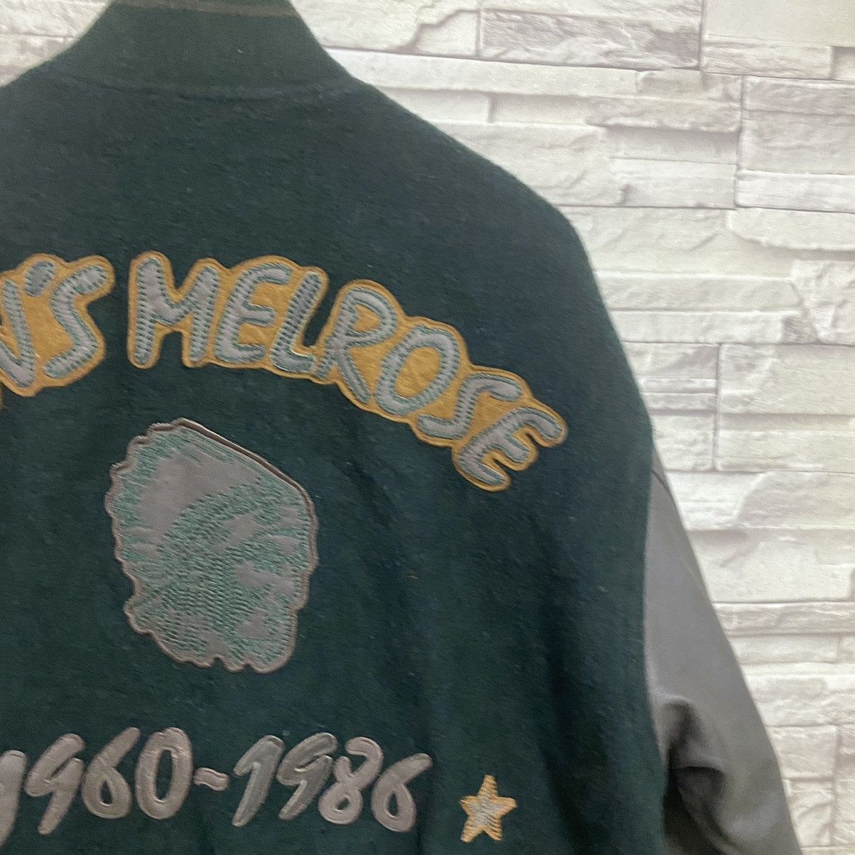 Japanese Brand Vintage 80s MENS MELROSE Varsity Leather Jacket Size US L / EU 52-54 / 3 - 9 Thumbnail