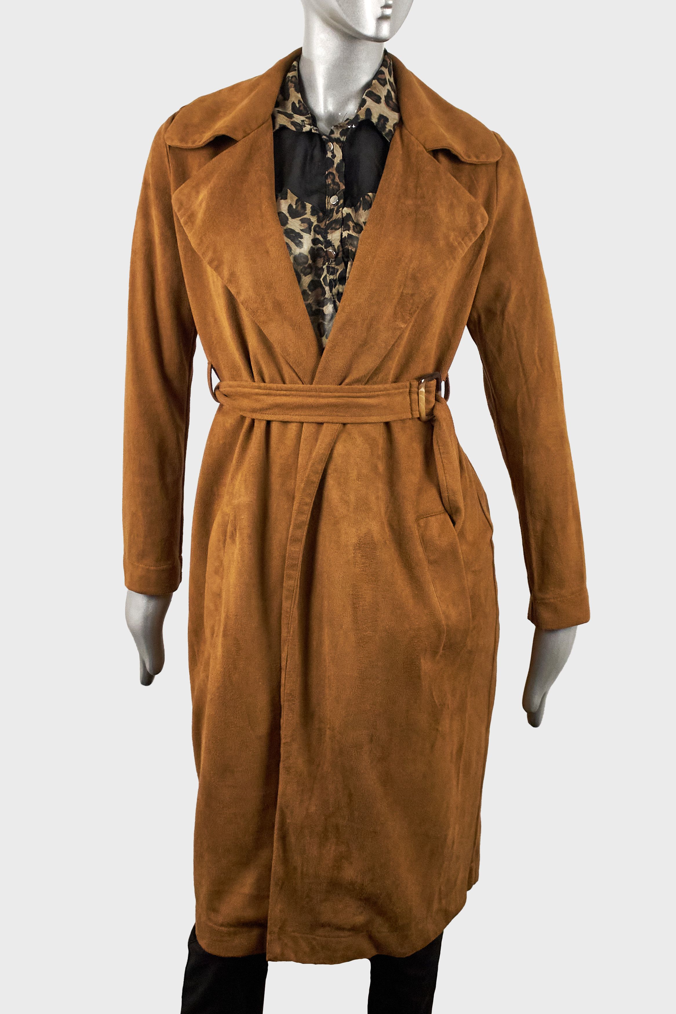 Missguided Missguided women's suede belted brown trench coat Size XS / US 0-2 / IT 36-38 - 5 Thumbnail