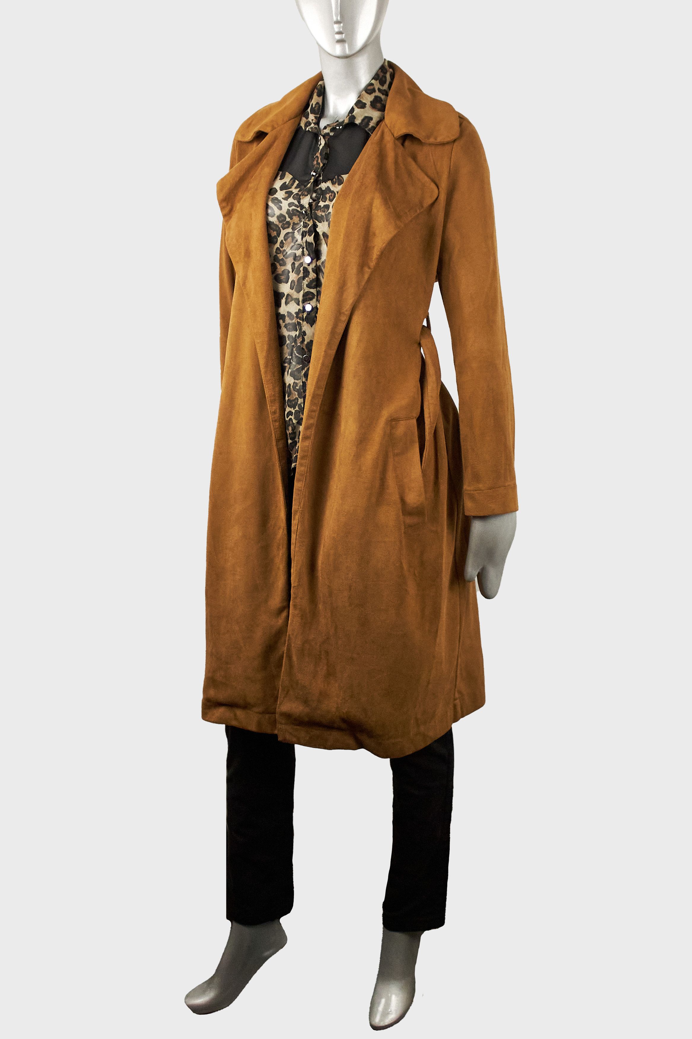 Missguided Missguided women's suede belted brown trench coat Size XS / US 0-2 / IT 36-38 - 2 Thumbnail