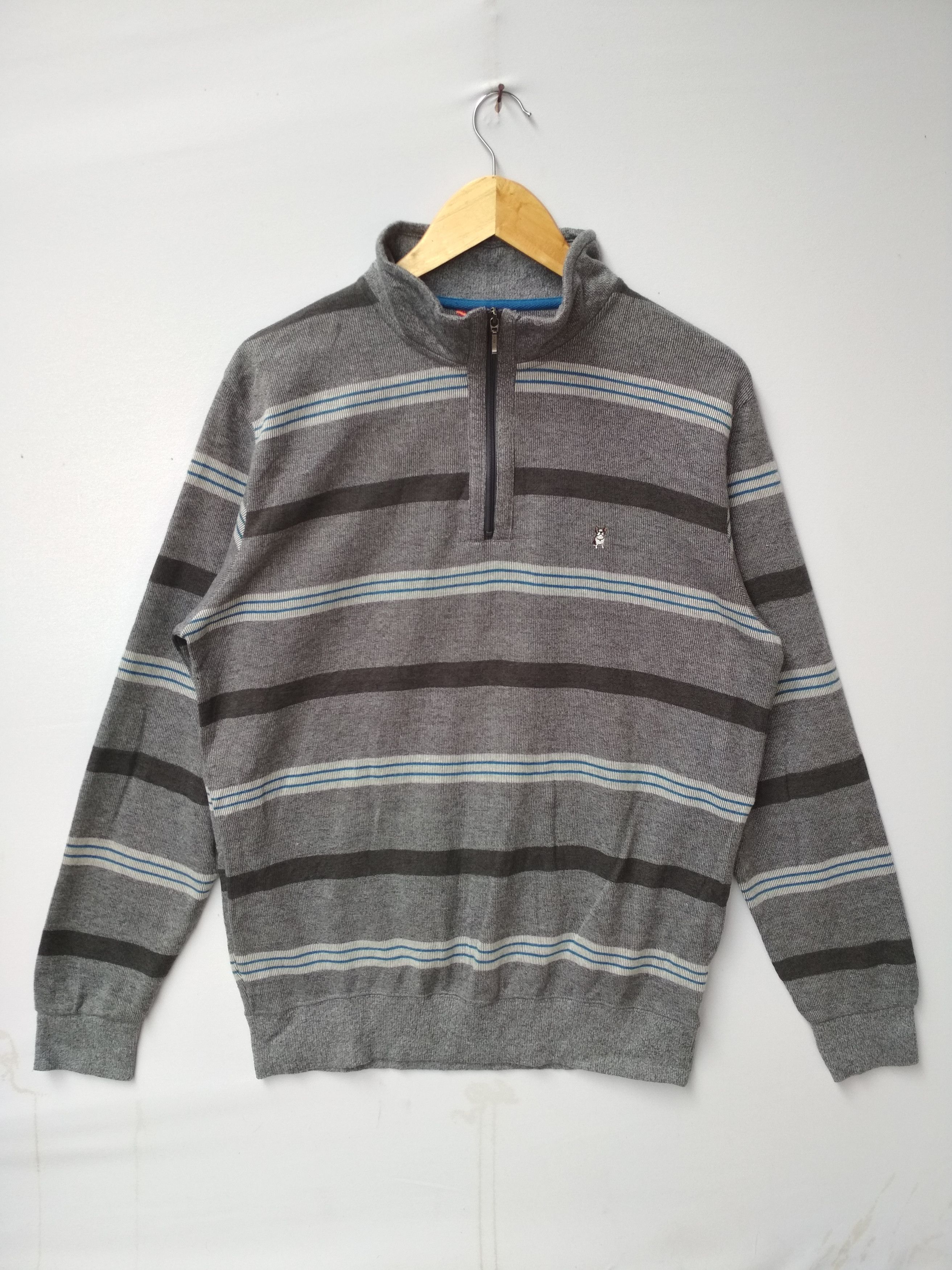 Macbeth MACBETH ZIPPER STRIPE DOG EMBROIDERED LOGO SWEATSHIRT Size US L / EU 52-54 / 3 - 1 Thumbnail
