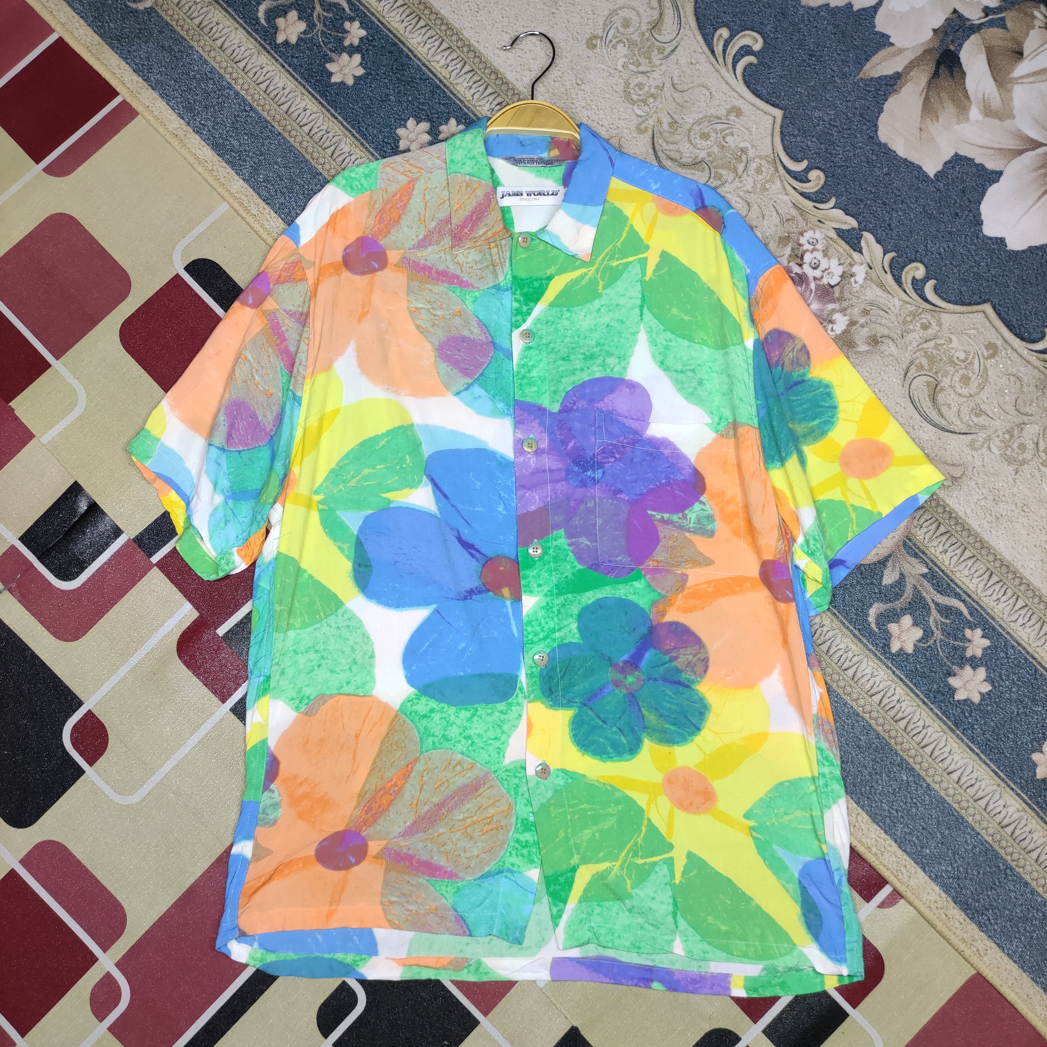 Jams World Jams World Rayon Multicolour Hawaiian Shirt (Rare Design) Size US M / EU 48-50 / 2 - 3 Thumbnail