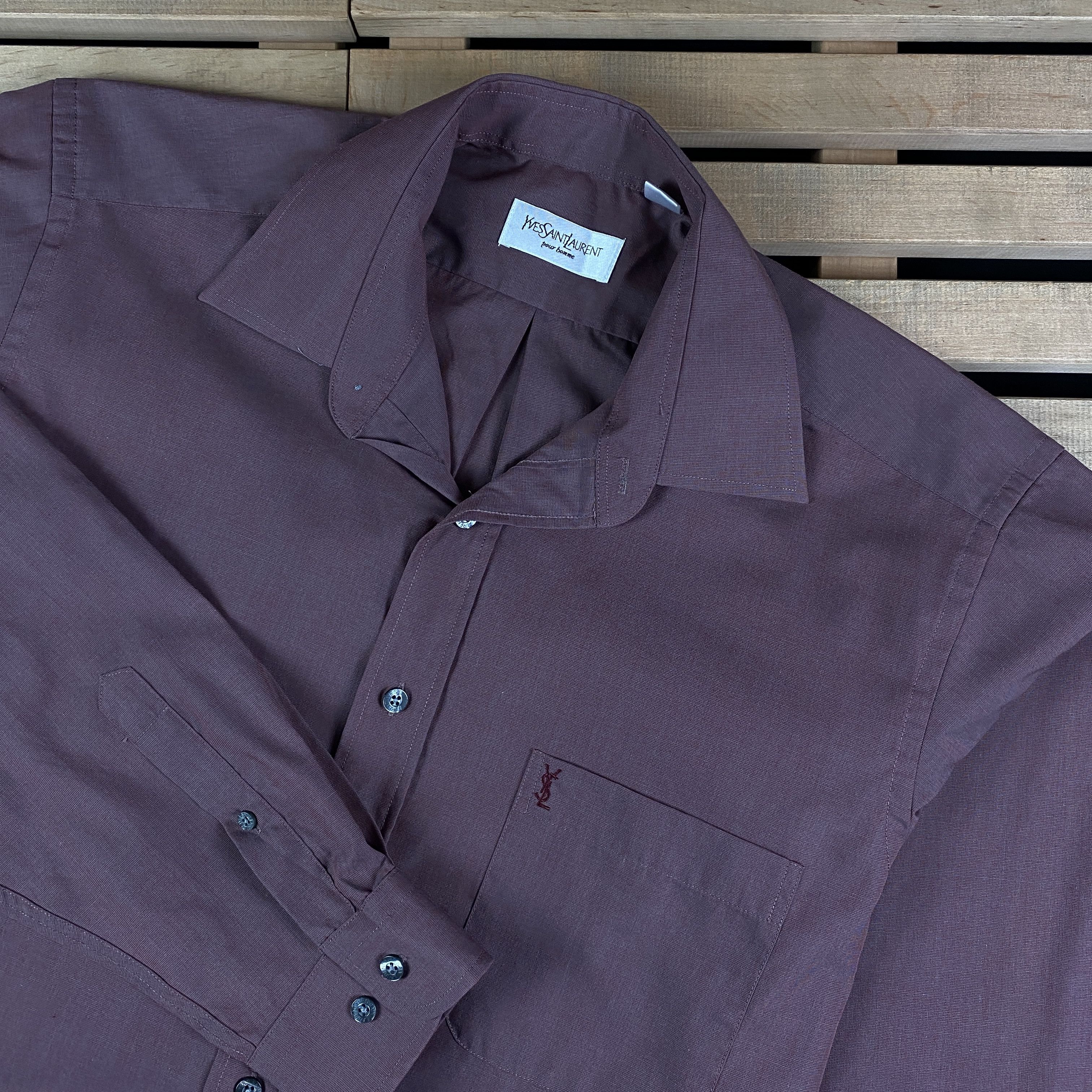 Vintage × Yves Saint Laurent Mens Shirt Long Sleeve Yves Saint Laurent Vintage Size 42/16 Size US L / EU 52-54 / 3 - 2 Thumbnail