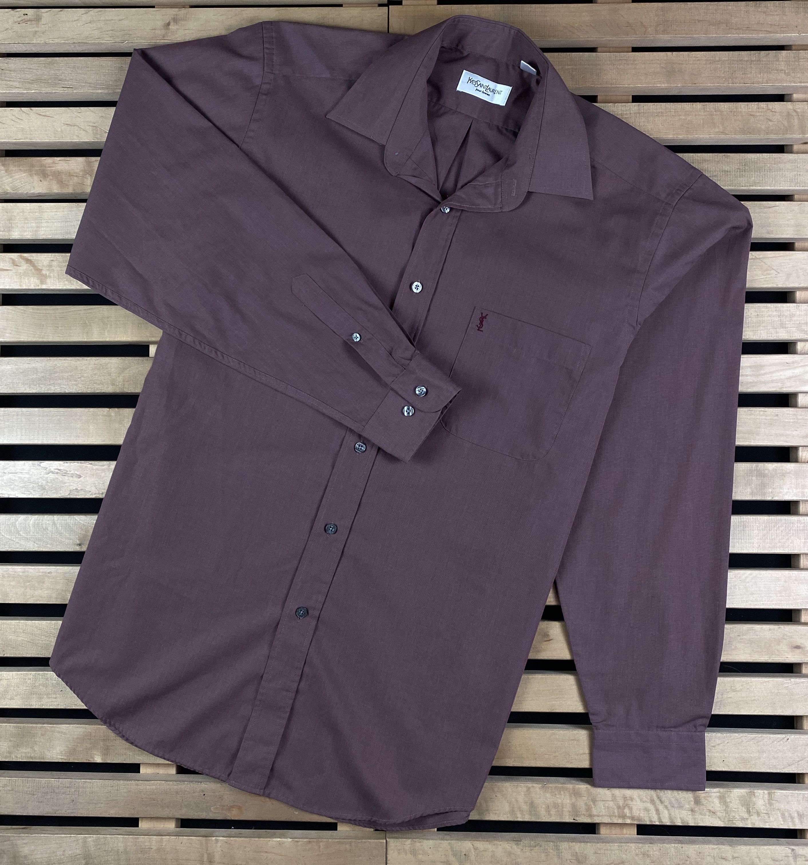 Vintage × Yves Saint Laurent Mens Shirt Long Sleeve Yves Saint Laurent Vintage Size 42/16 Size US L / EU 52-54 / 3 - 1 Thumbnail