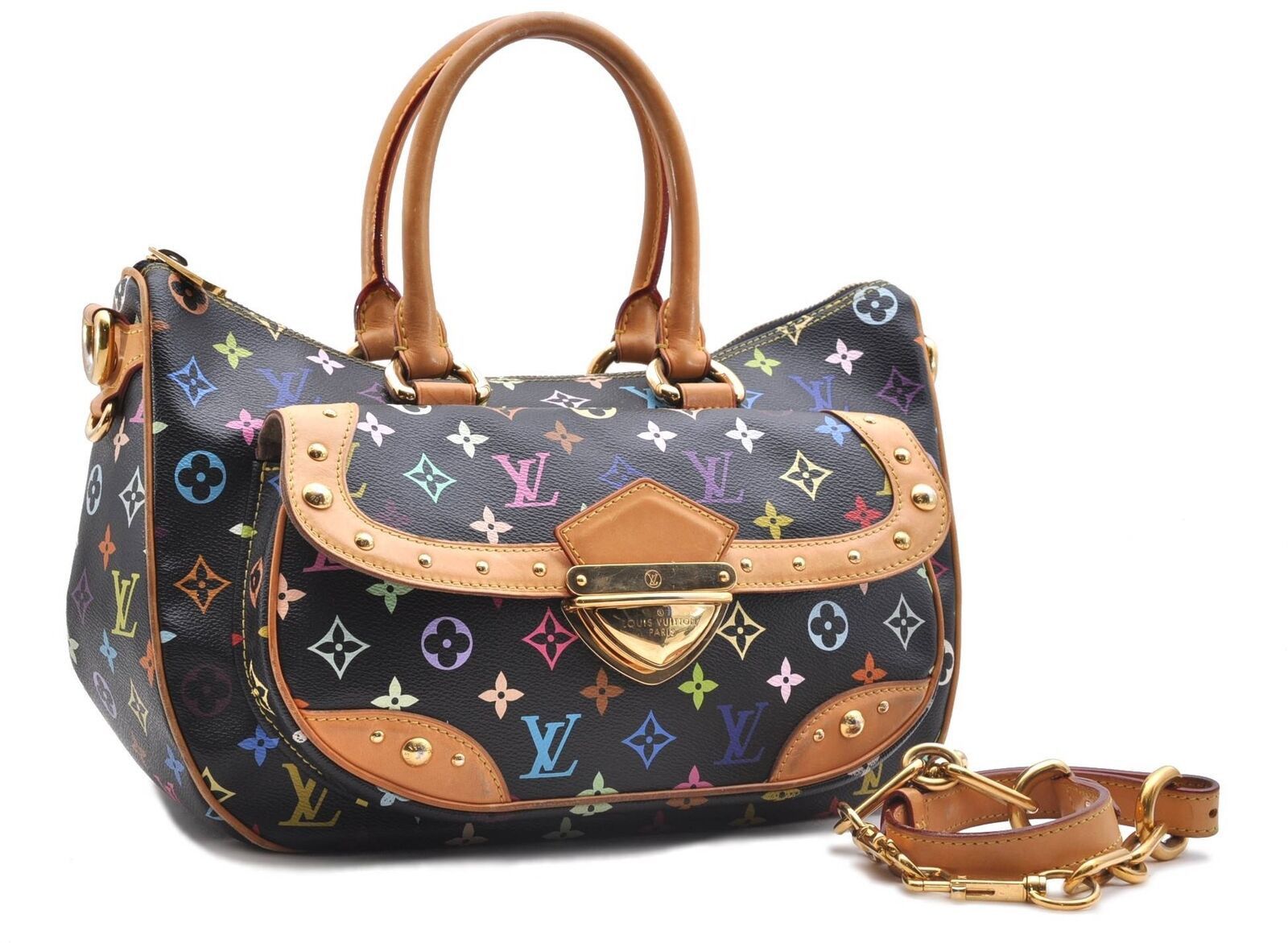 Louis Vuitton Rita White Multicolor Monogram Canvas 2 way Bag at