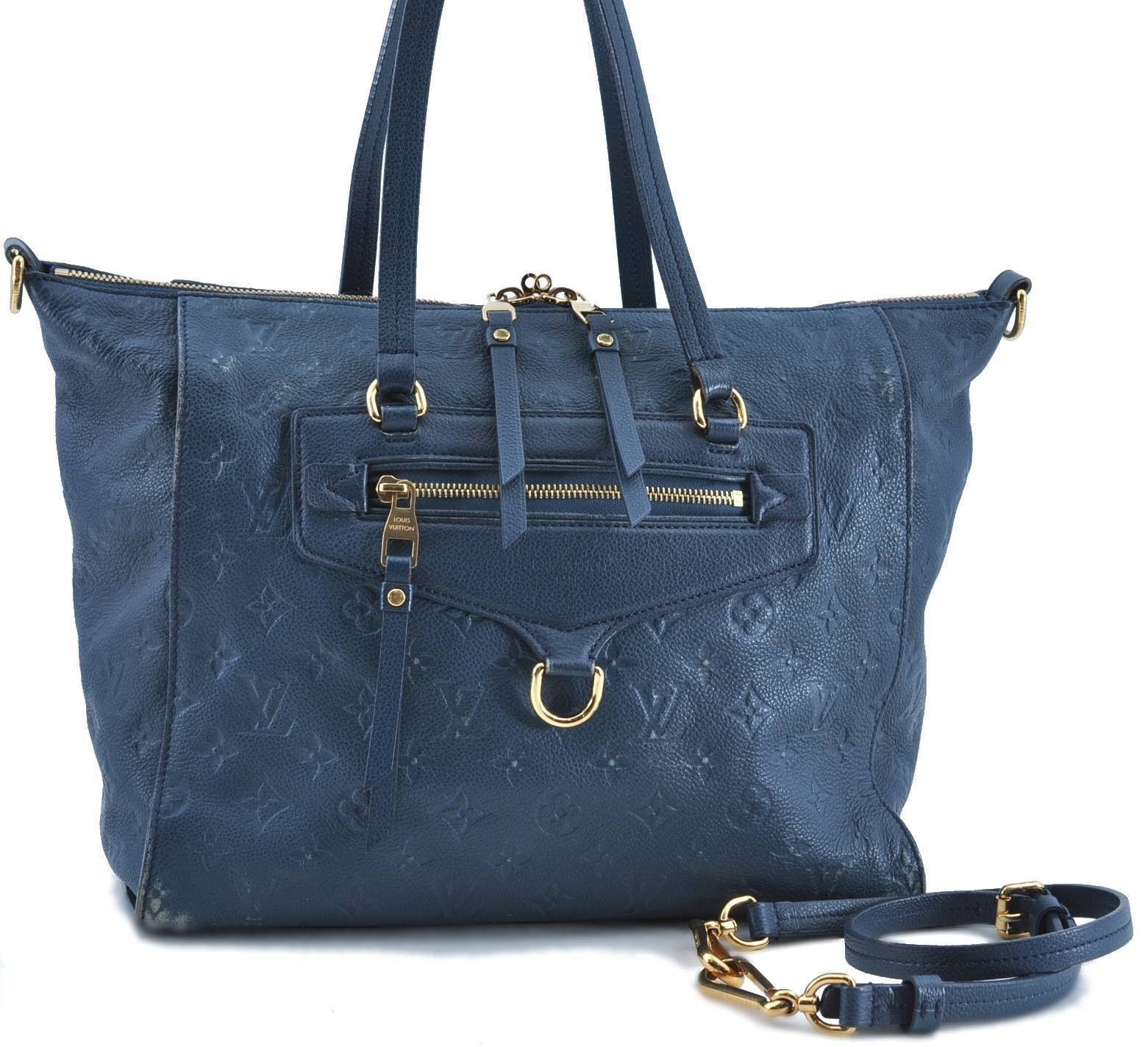 Louis Vuitton Monogram Empreinte Lumineuse PM Tote Bag Blue