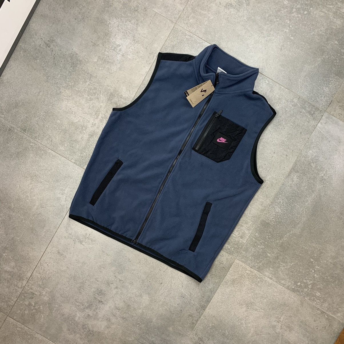 Nike vest fleece M swoosh navy therma-fit