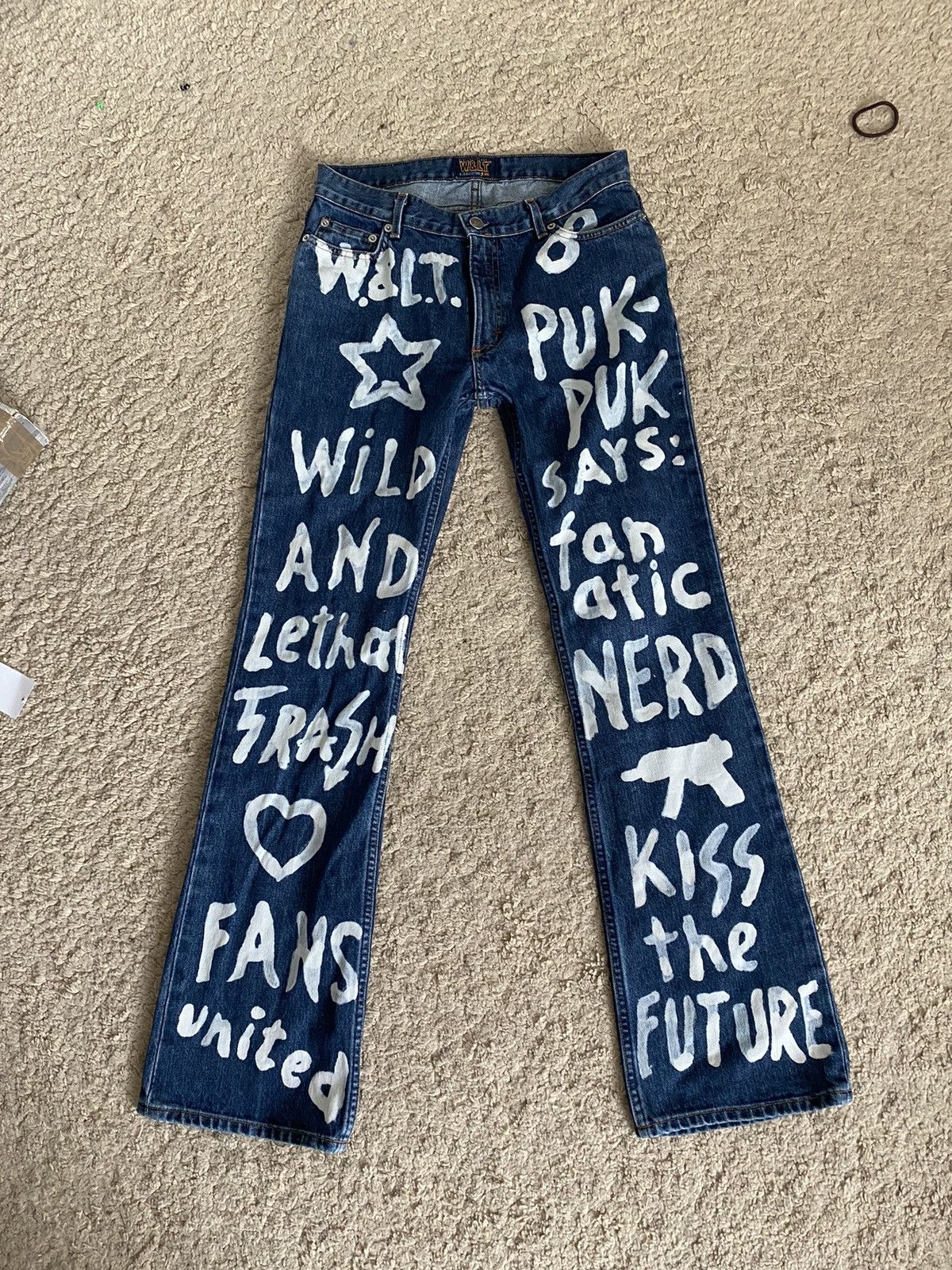 90s W&LT Denim Pants ② Wild & Lethal Print 90s graffiti print jeans — JAMES VELORIA