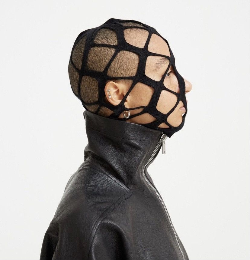 Rick Owens SS21 PHLEGETON BALACLAVA CUTOUT NET FACE MASK