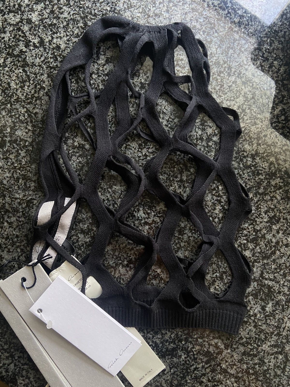 Rick Owens SS21 PHLEGETON BALACLAVA CUTOUT NET FACE MASK BLACK OS Size ONE SIZE - 8 Thumbnail