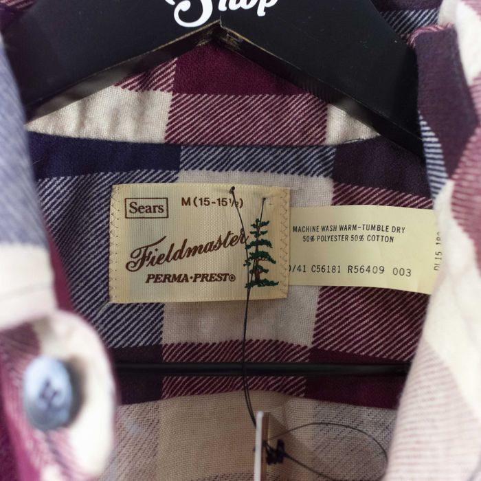 Chemise Vintage Sears à Carreaux Grise - Taille L - Longue - Homme