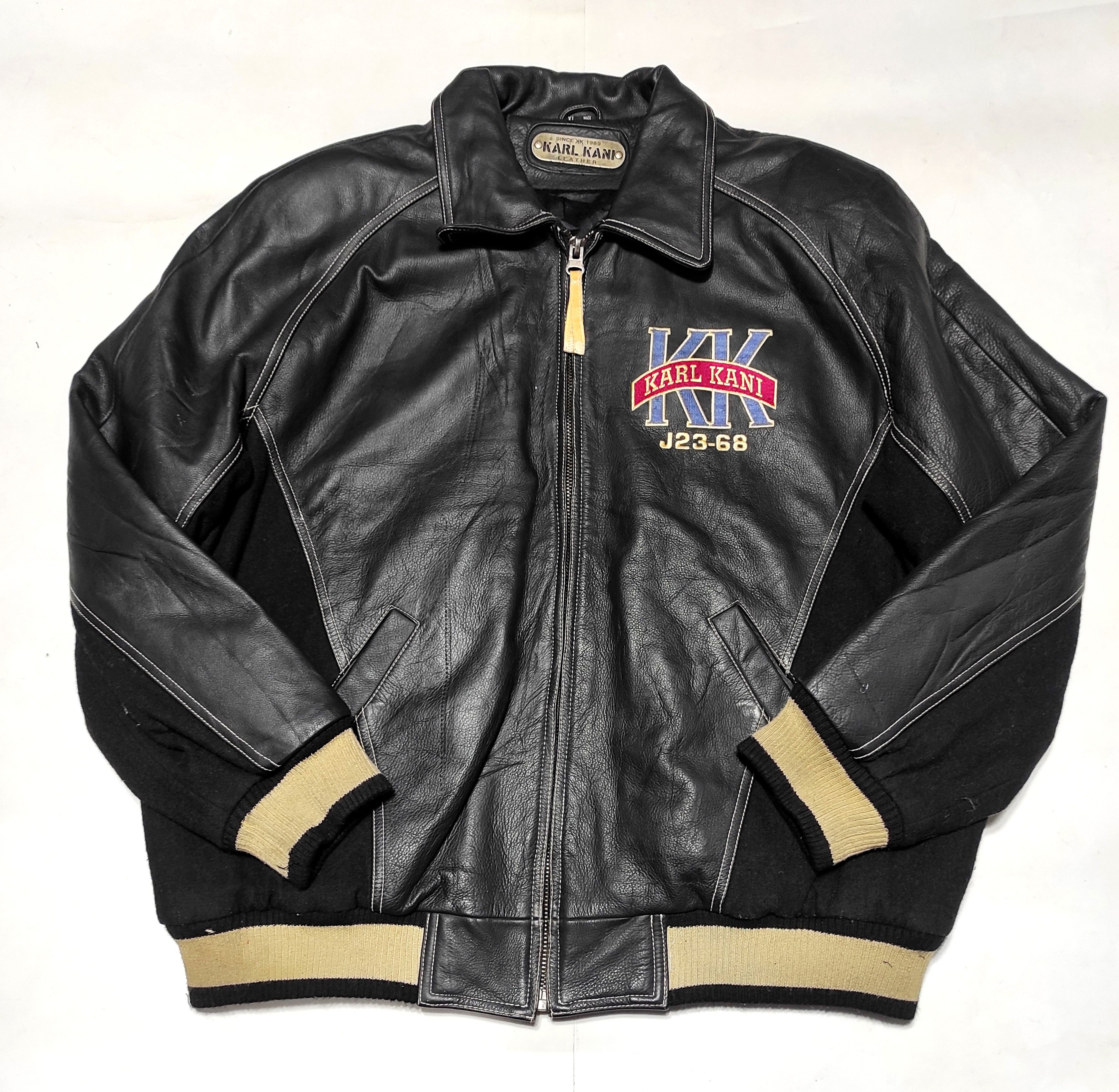 Karl Kani Leather jacket KARL KANI Varsity 86 Big logo spell Out Size US XL / EU 56 / 4 - 1 Thumbnail