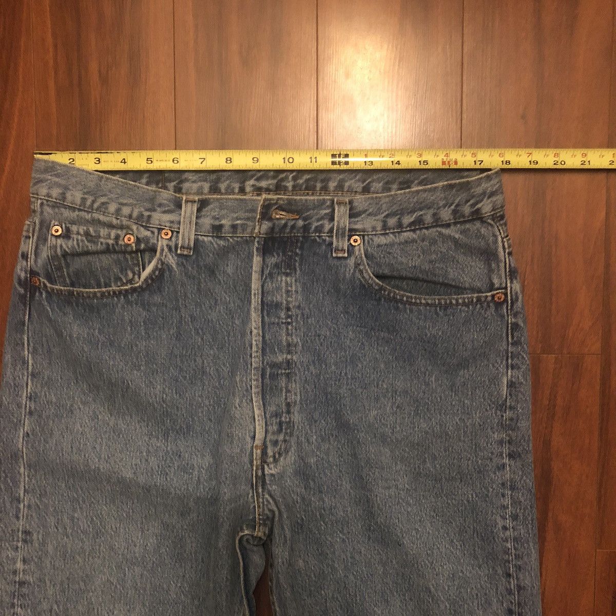 Levi's × Levi's Vintage Clothing × Vintage Vintage 90s Levis 501 original Blue Button Fly Denim jeans Size US 38 / EU 54 - 6 Thumbnail