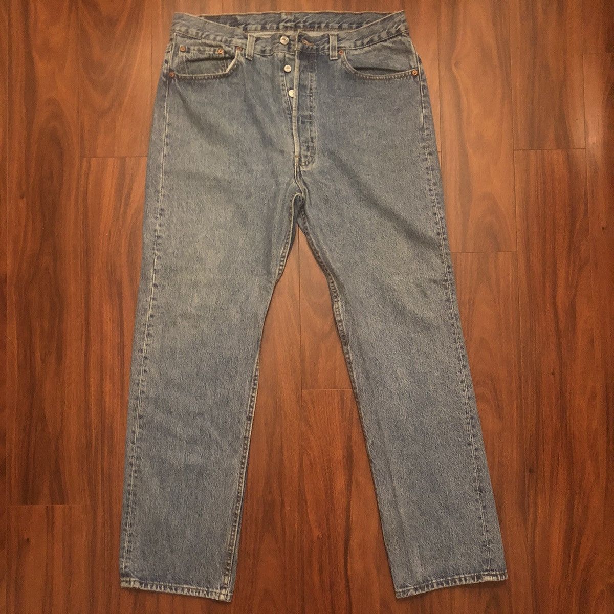 Levi's × Levi's Vintage Clothing × Vintage Vintage 90s Levis 501 original Blue Button Fly Denim jeans Size US 38 / EU 54 - 2 Thumbnail