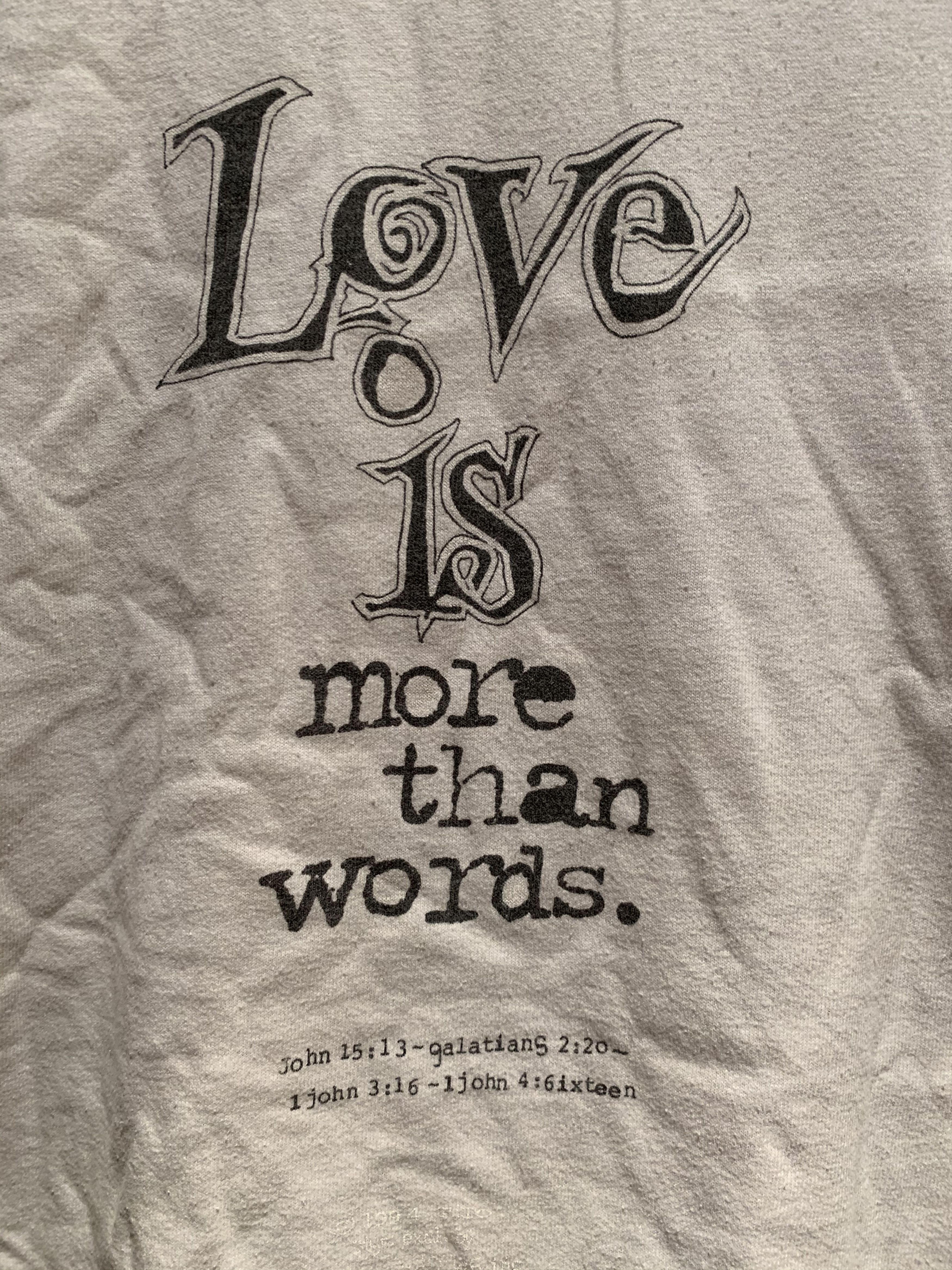 Vintage RARE* Vintage 1994 Living Epistles Jesus Actions Speak Shirt Size US L / EU 52-54 / 3 - 5 Thumbnail