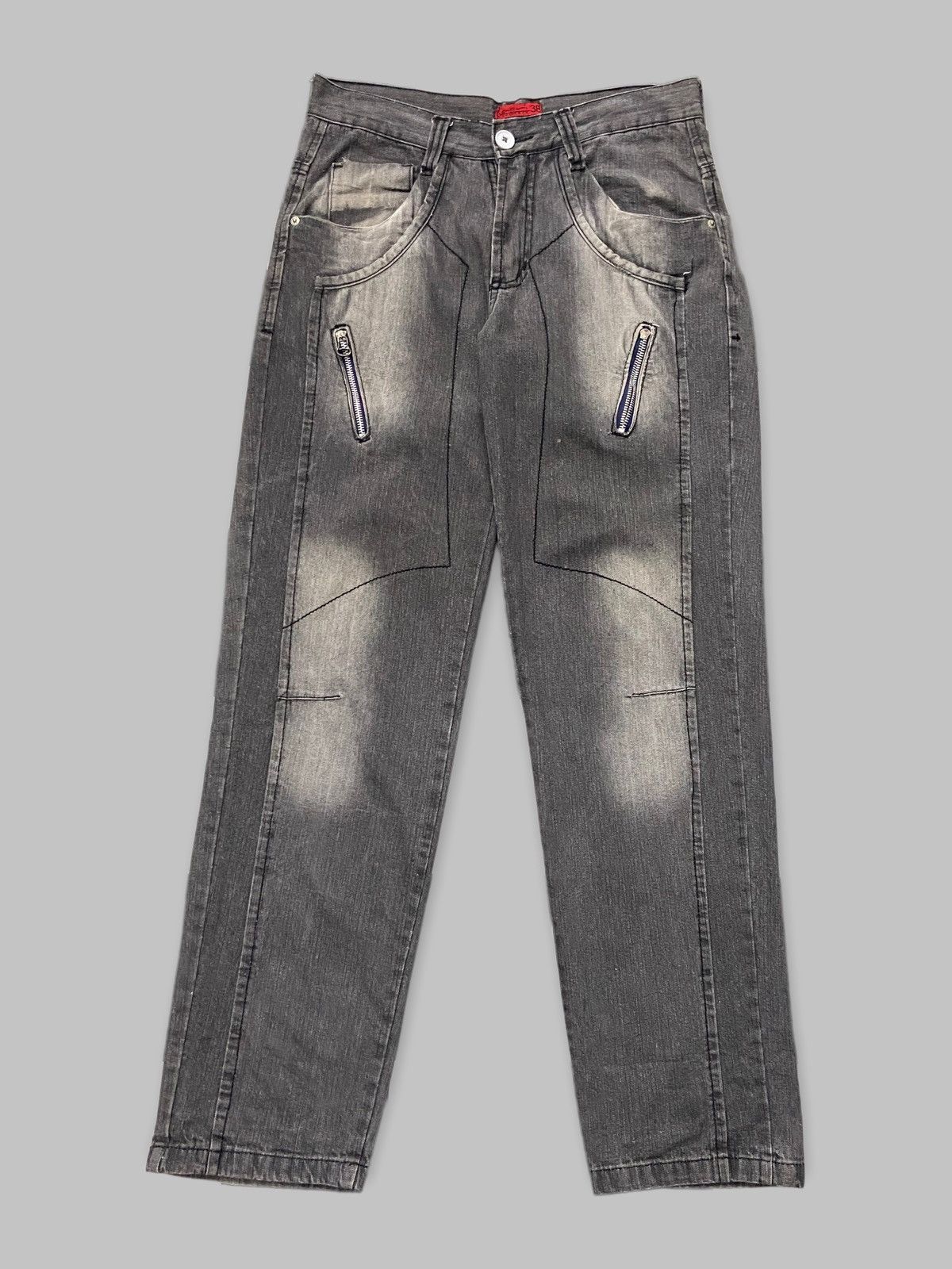 Capri Japan Double knee Zipper Baggy Denim Pants