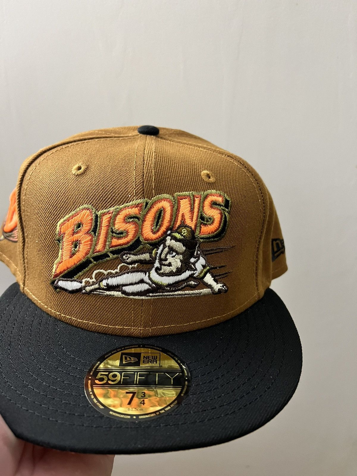 New Era Fitted Hat 7 3/8 MLB Club Bisons Exclusive Patch UV Corduroy Brim