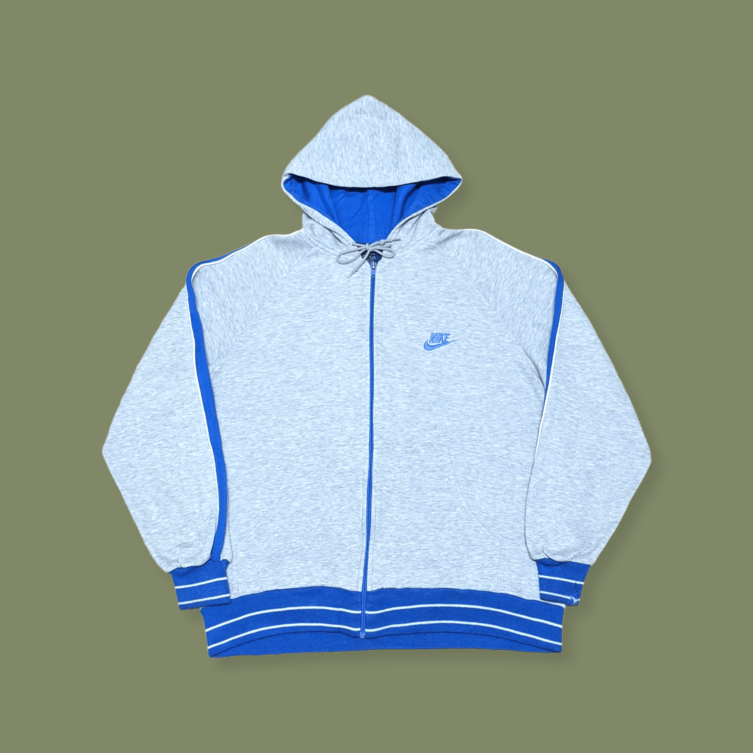 Vintage Rare 80s Blue Tag Nike Small Swoosh Zipped Hoodie