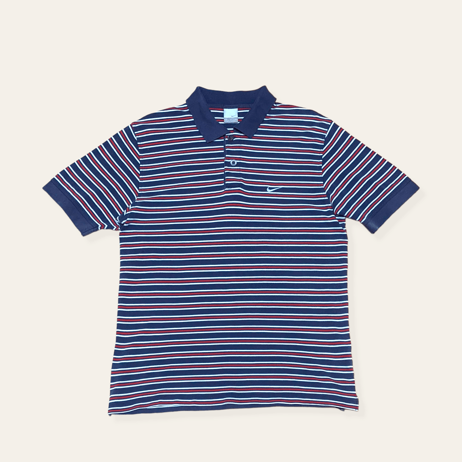 Nike × Vintage Vintage Nike Small Swoosh Striped Polo T shirt Size US M / EU 48-50 / 2 - 2 Thumbnail