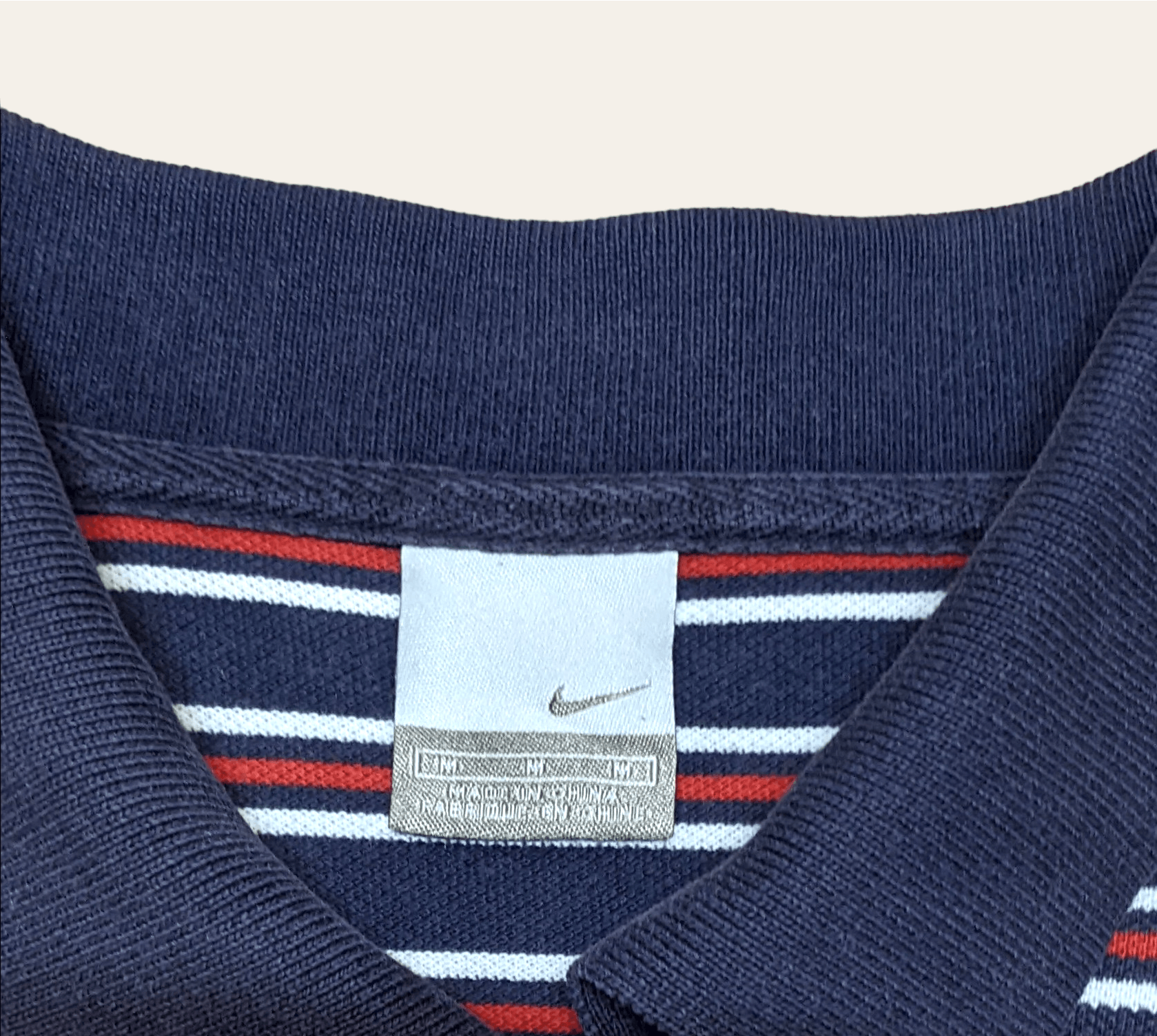 Nike × Vintage Vintage Nike Small Swoosh Striped Polo T shirt Size US M / EU 48-50 / 2 - 5 Thumbnail