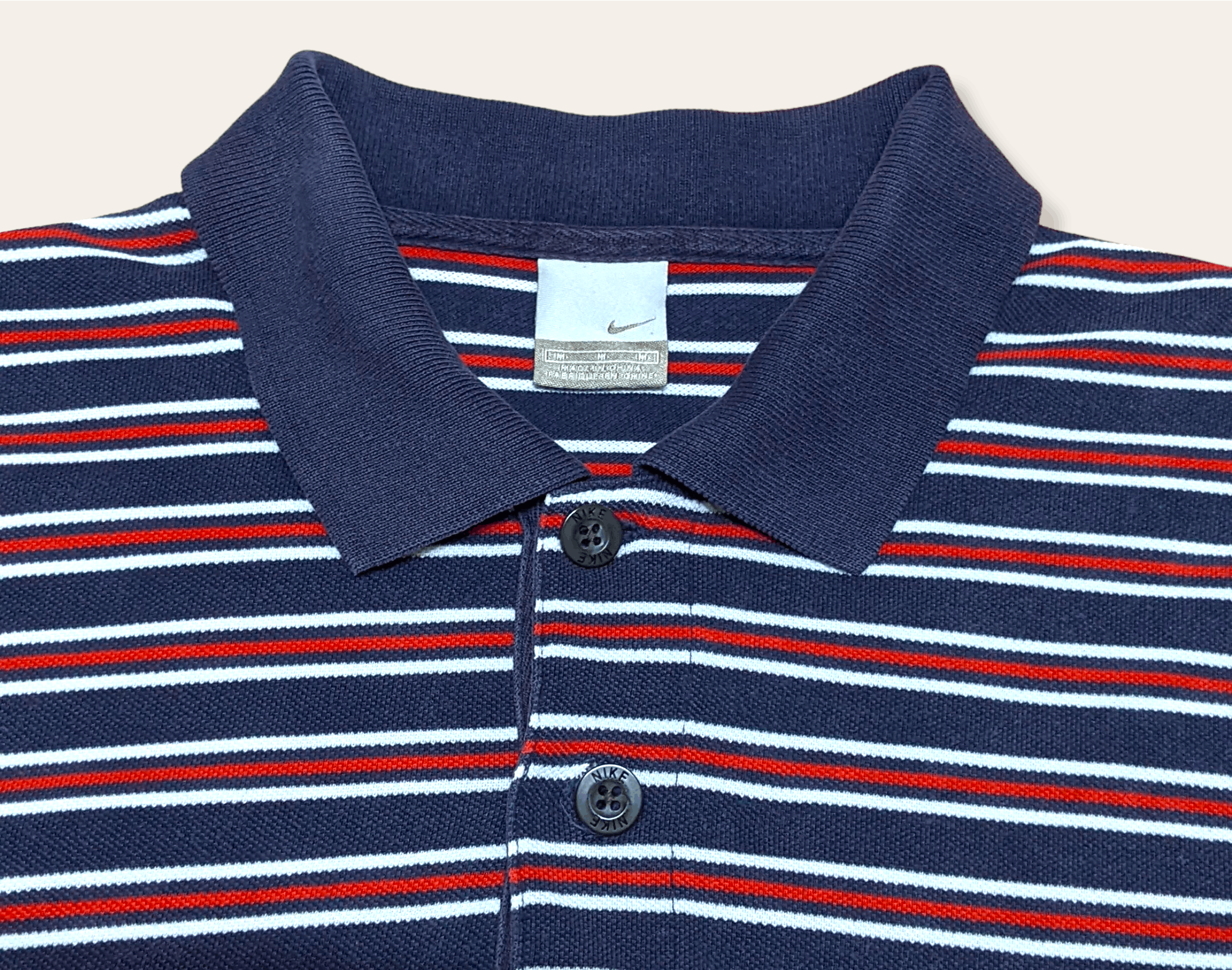 Nike × Vintage Vintage Nike Small Swoosh Striped Polo T shirt Size US M / EU 48-50 / 2 - 4 Thumbnail