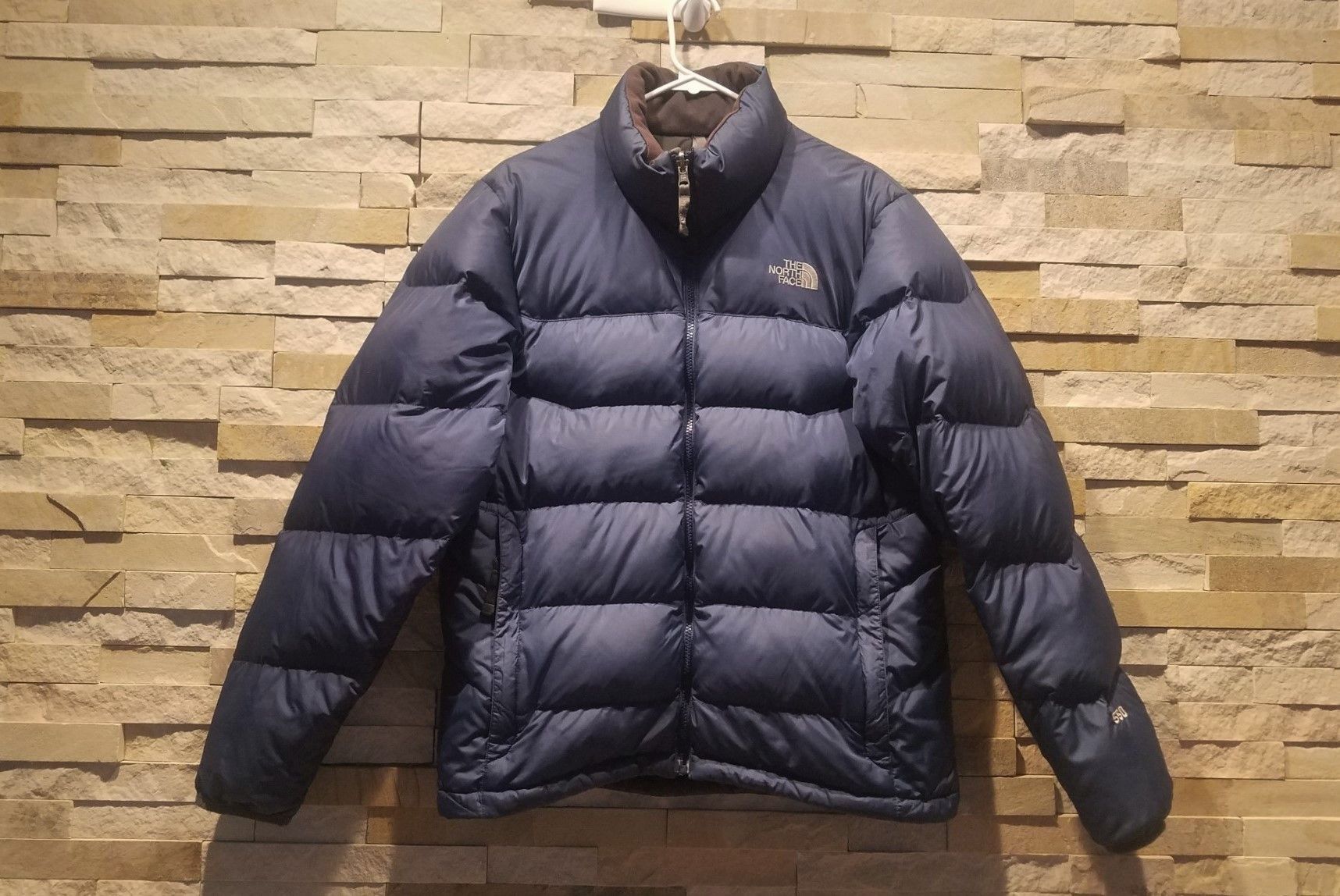 North Face Mens Small Blue Nuptse Puffer Jacket Winter Coat